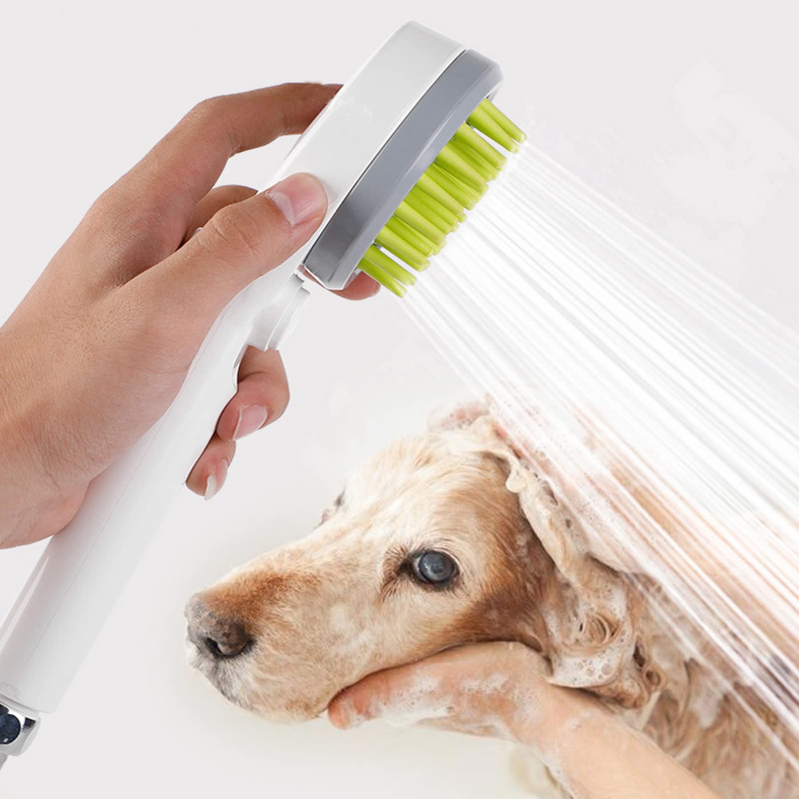 Pet Shower Sprayer Attachment - Dog & Cat Bath Brush with Water Sprinkler | Grooming Shower Head for Bathroom Faucet | Perfect for Bathing Dogs, Cats & Puppies at Home or Professional Grooming Salons