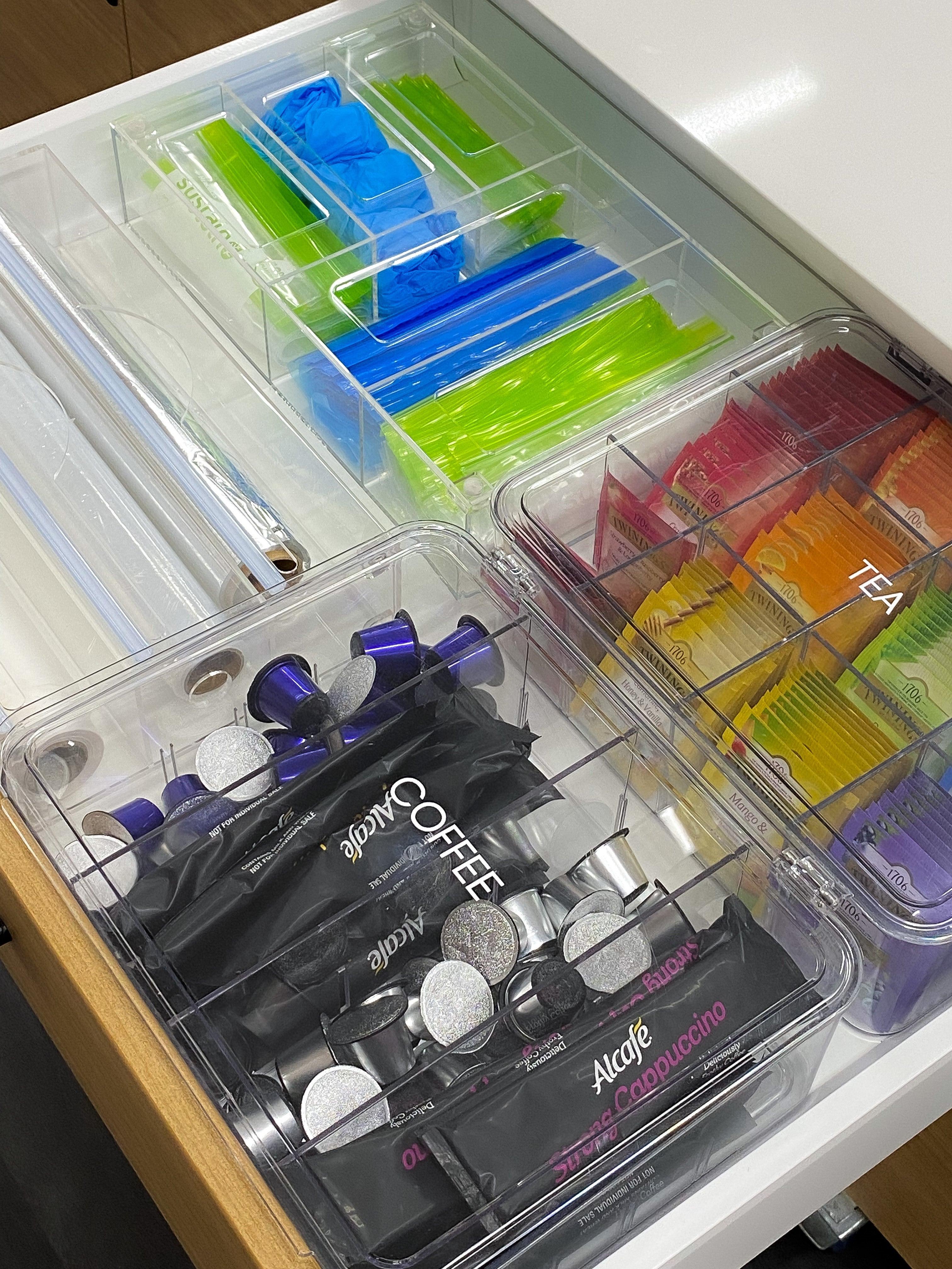 Clear Acrylic Sandwich Bag Organizer - Stackable Food Storage Container for Kitchen Pantry & Fridge Organization - Perfect for Meal Prep, Snacks & Leftovers