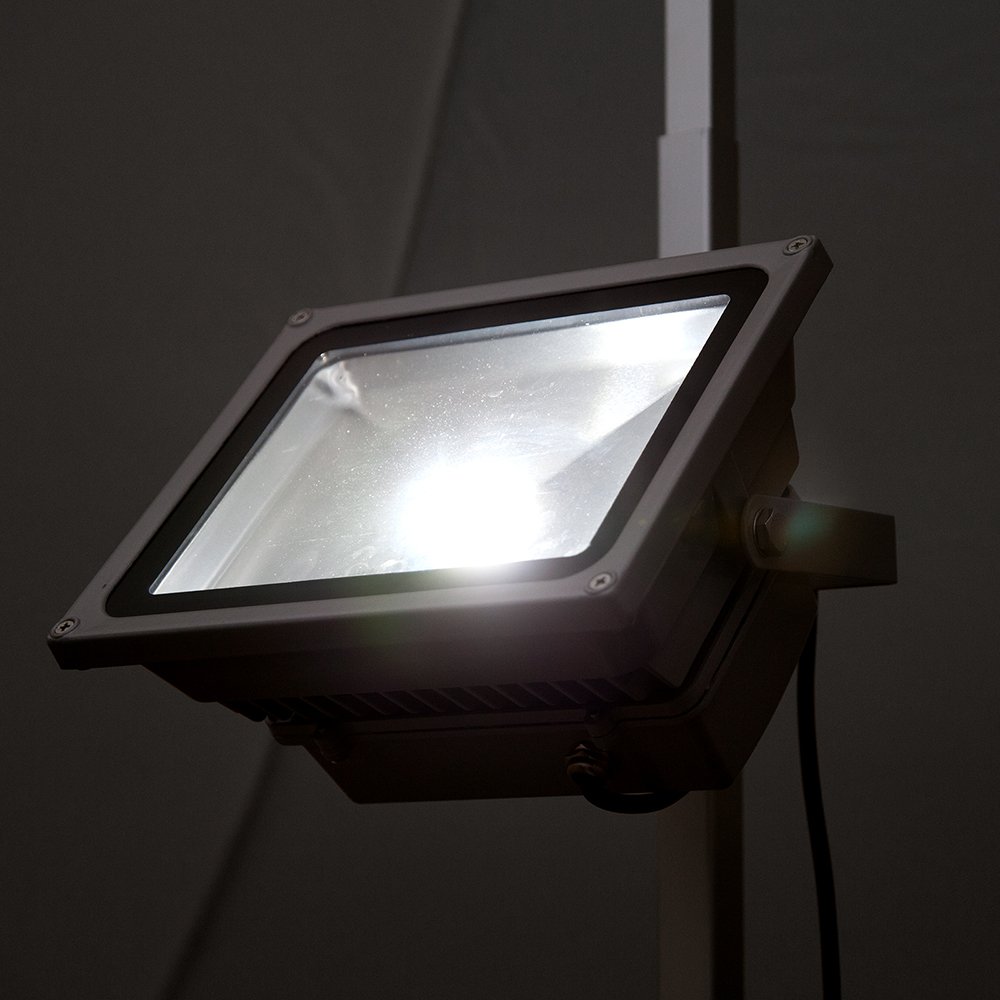 Vispronet 30W LED Flood Light with Mounting Bracket - IP65 Waterproof Outdoor Security Lighting (2-Pack) - 2700LM, 6400K Bright White for Events, Pop Up Tents, Backyards & Parking Lots