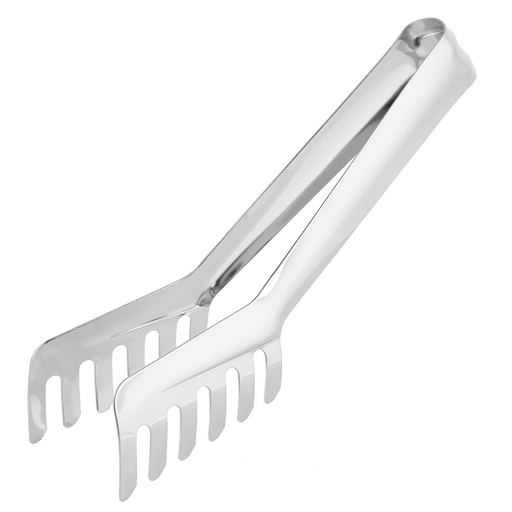 Stainless Steel Pasta Tongs - 8.66 Inch Kitchen Comb Shaped Serving Utensil for Cooking, Buffet, Salad & Spaghetti | Perfect for Restaurants, Dinner Parties & Home Kitchens