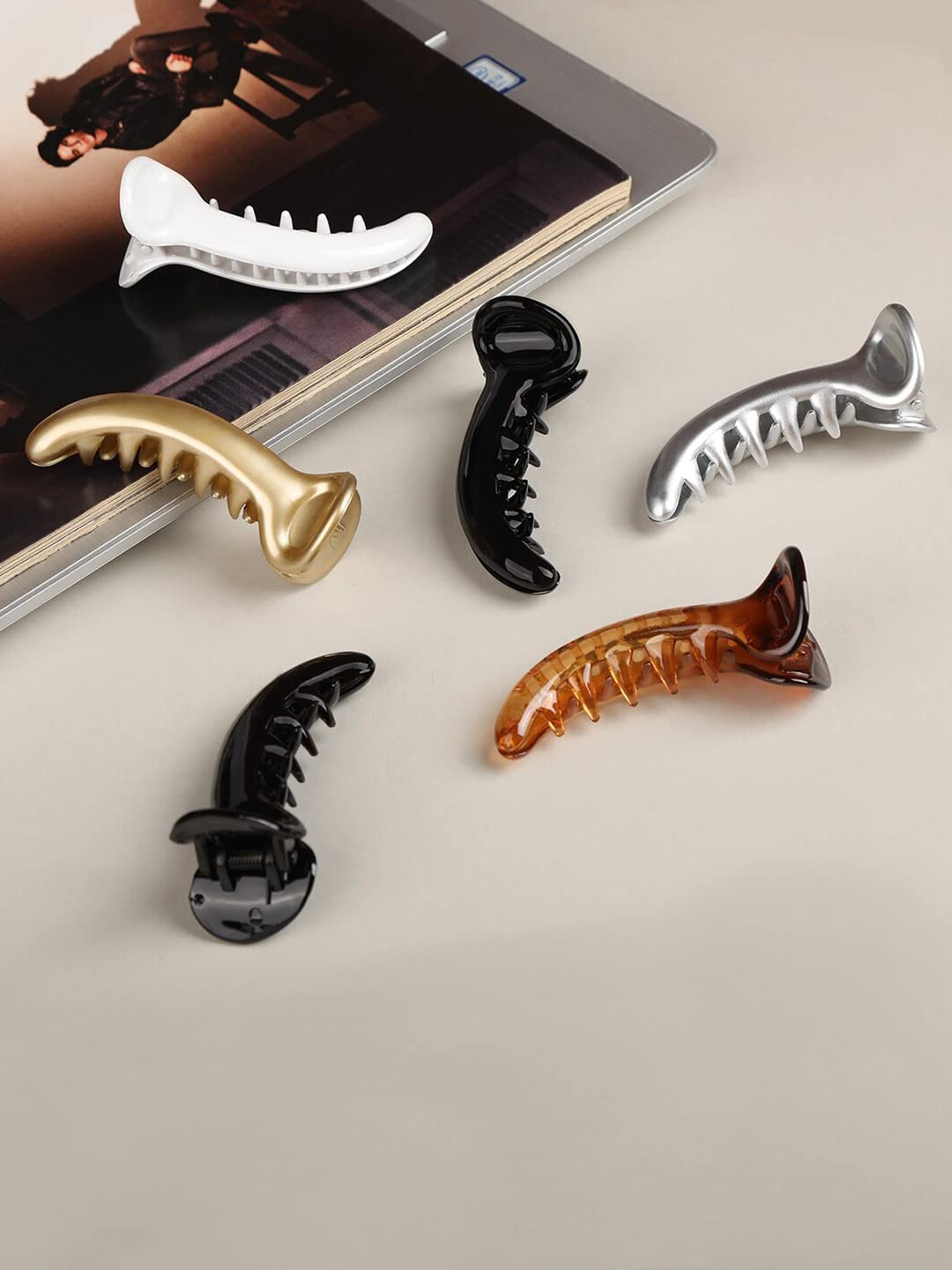 6-Pack Korean Acrylic Butterfly Hair Claw Clips – Small Transparent Hair Clasps for Women & Girls | Perfect for Ponytails, Buns & Everyday Hairstyles