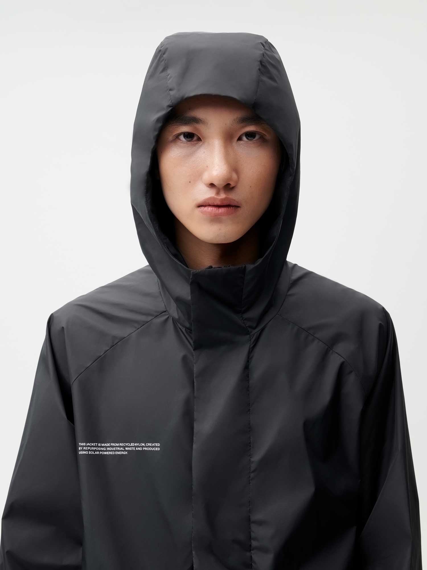 Men's Nylon Color Block Jacket - Black | Lightweight Water-Resistant Windbreaker for Outdoor Activities & Travel