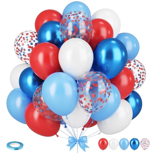 Metallic Blue White Red