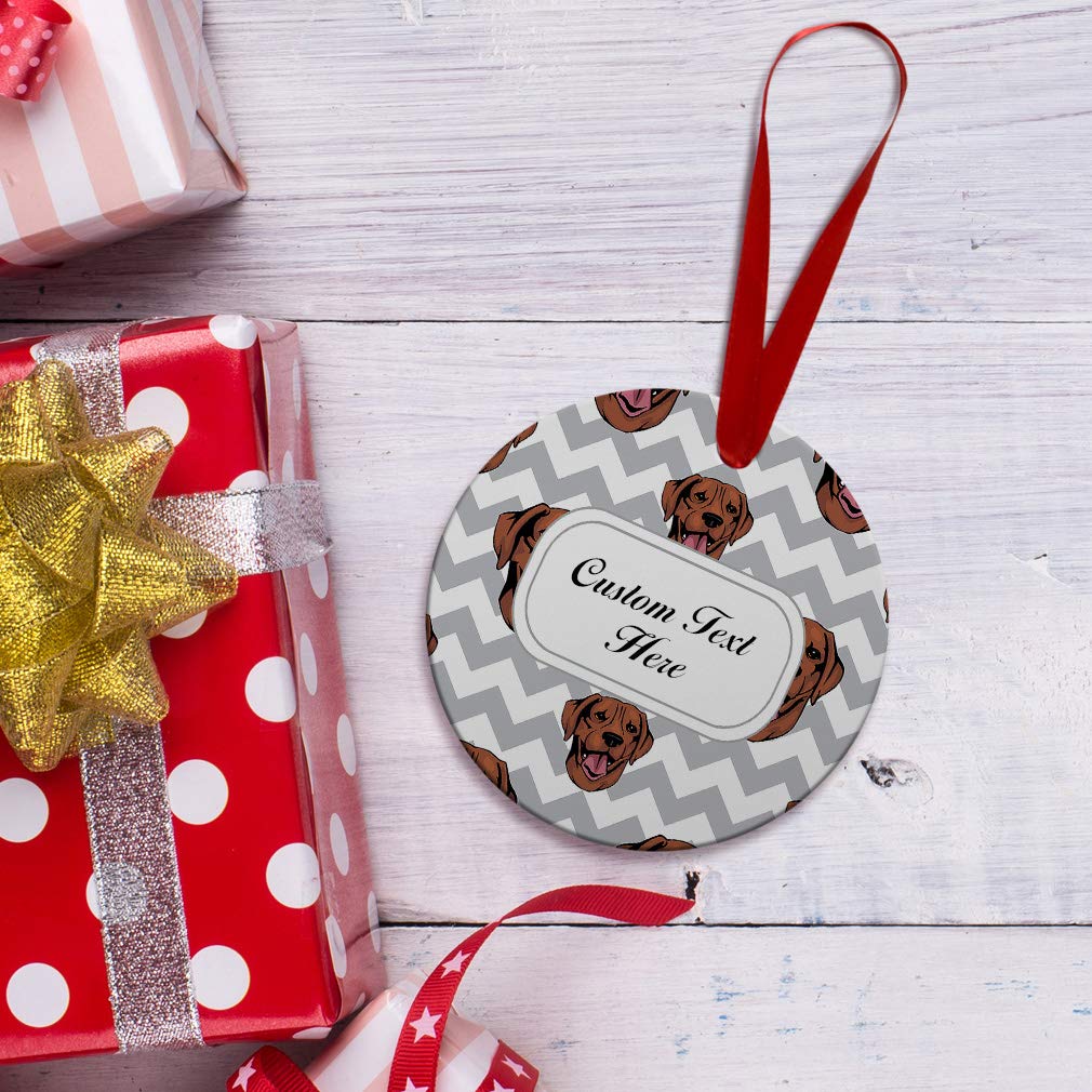 Personalized Plott Hound Dog Christmas Ornament - Aluminum Gray Zigzag Holiday Tree Decoration with London Shape - Perfect for Xmas Gifts, Home Decor & Pet Lovers