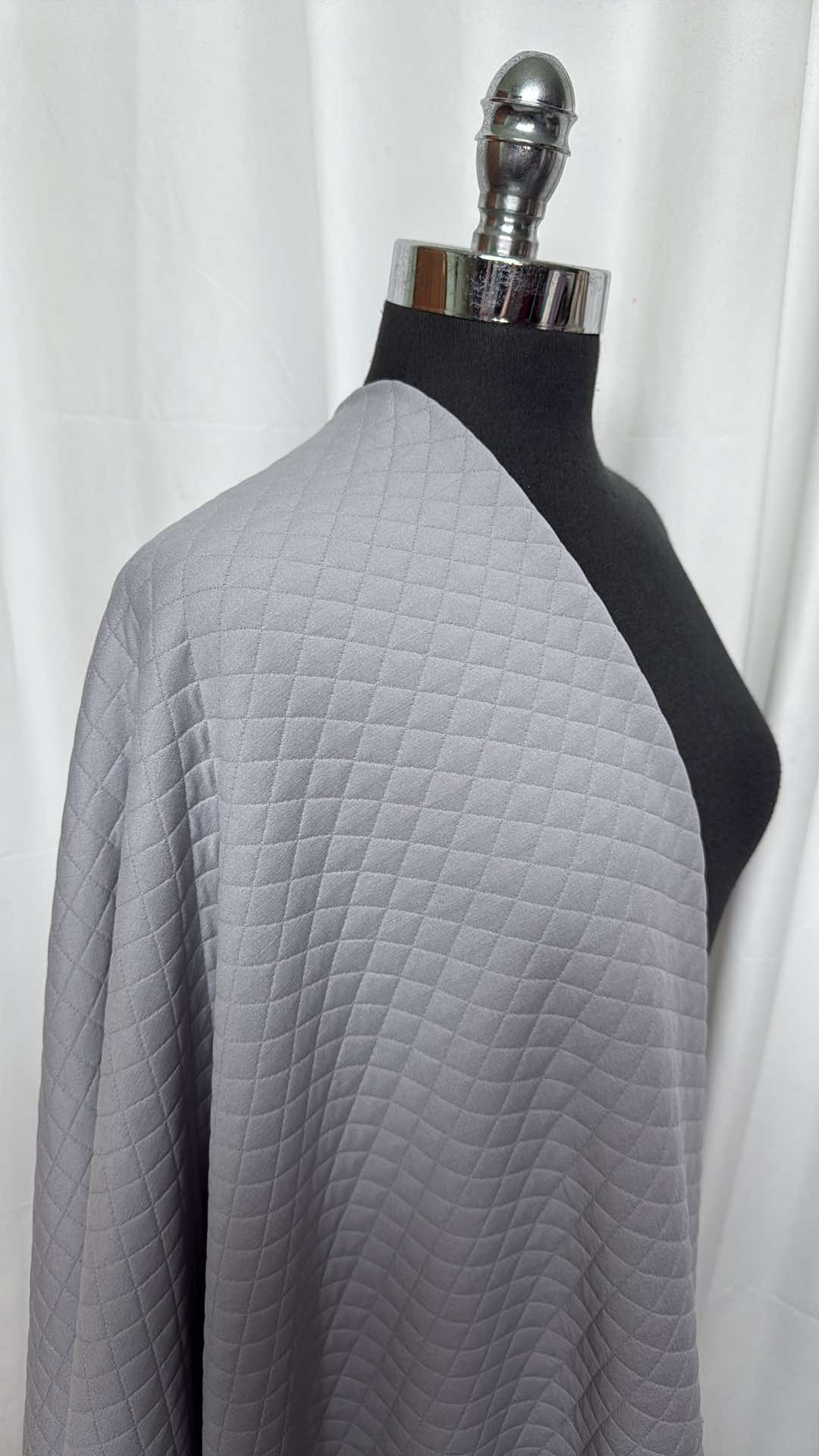 Premium Silver Quilted Fabric - 2 Yard Cut for DIY Crafts, Home Decor & Sewing Projects | High-Quality Material for Quilting, Upholstery & Fashion Design
