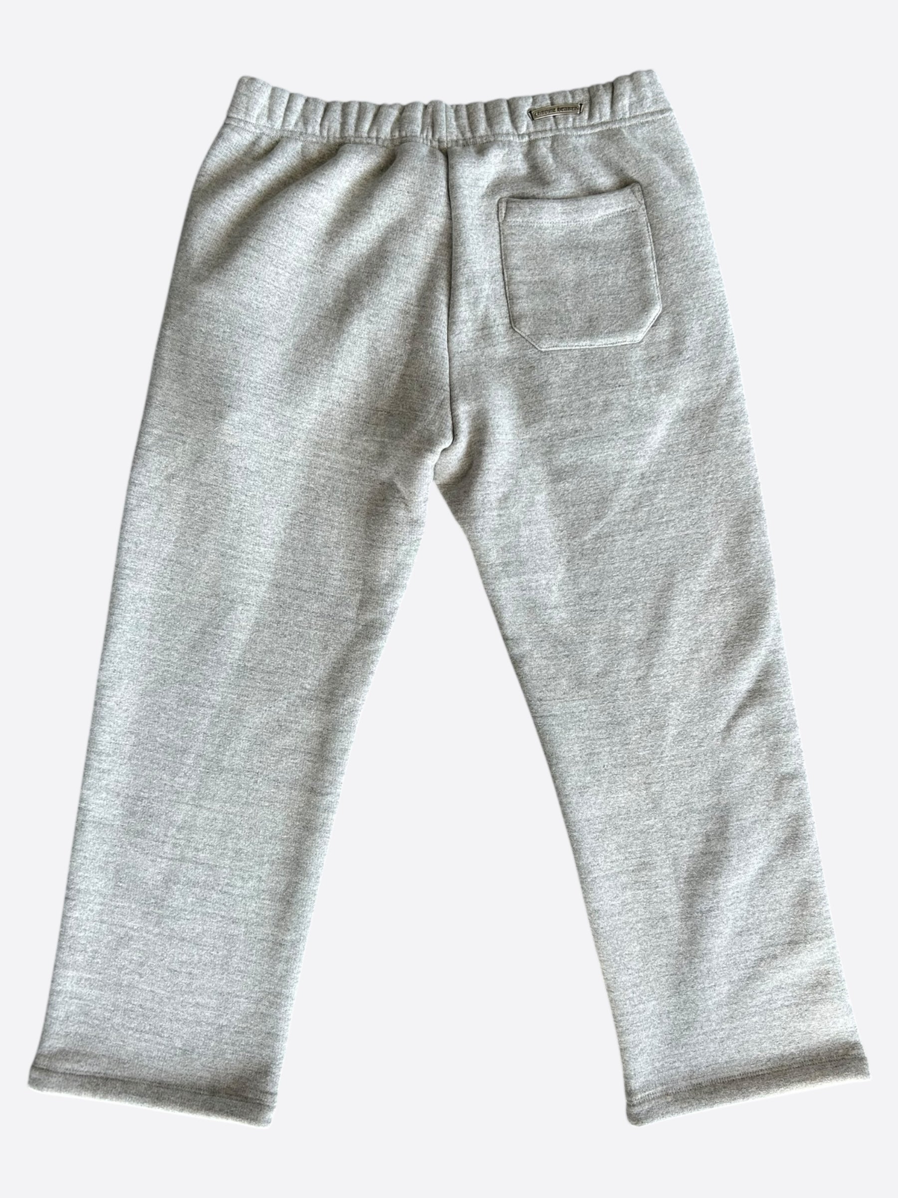 Chrome Hearts Grey & Black CH Logo Embroidered Sweatpants for Men - Luxury Streetwear Joggers for Casual Wear & Gym