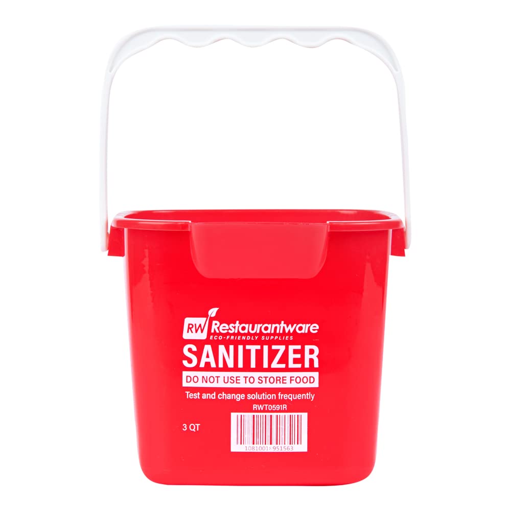 Restaurantware RW Clean 3 Quart Plastic Cleaning Buckets with Measurements - 10 Pack Square Detergent Buckets with Built-In Spout & Handle for Home, Commercial, or Restaurant Use - Ideal for Mopping, Car Washing, and Household Cleaning