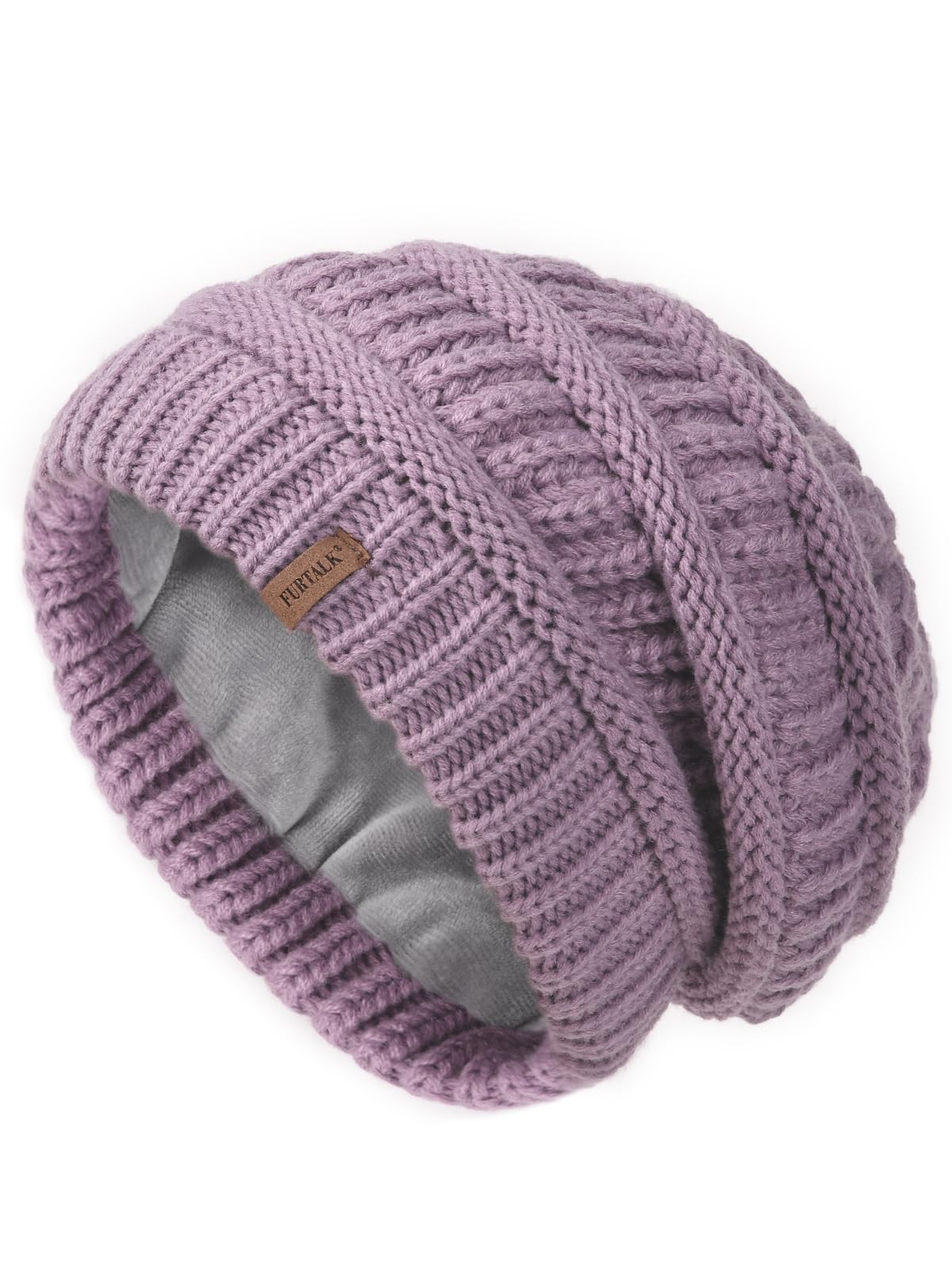 FURTALK Women's Fleece Lined Knit Beanie - Winter Warm Slouchy Hat for Skiing & Outdoor Activities | Soft Skull Cap for Cold Weather Protection