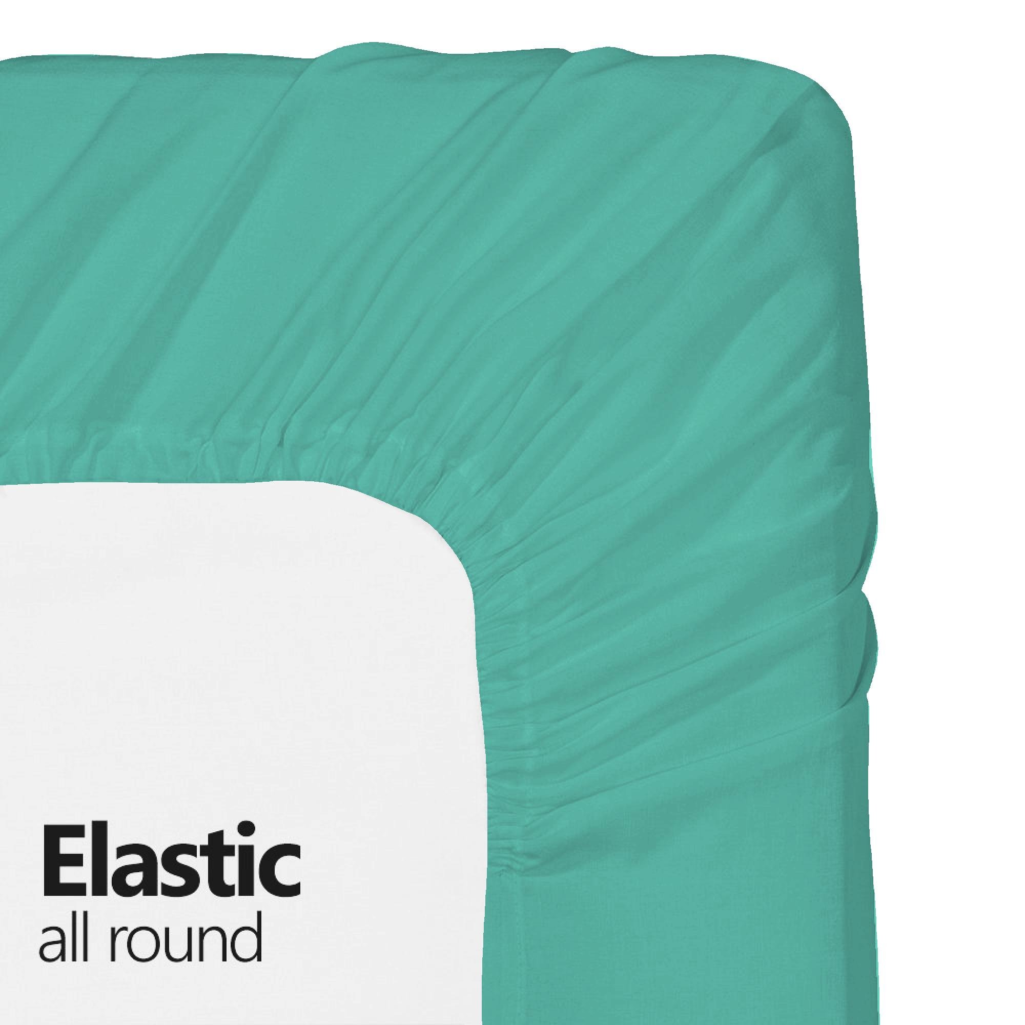 100% Cotton Breathable & Cooling Jersey Knit Bed Sheets - Ultra Soft Twin XL Sheets with Deep Pockets for Dorm, Hospital & Split King Beds - Perfect for Hot Sleepers & Summer Nights (Aqua)