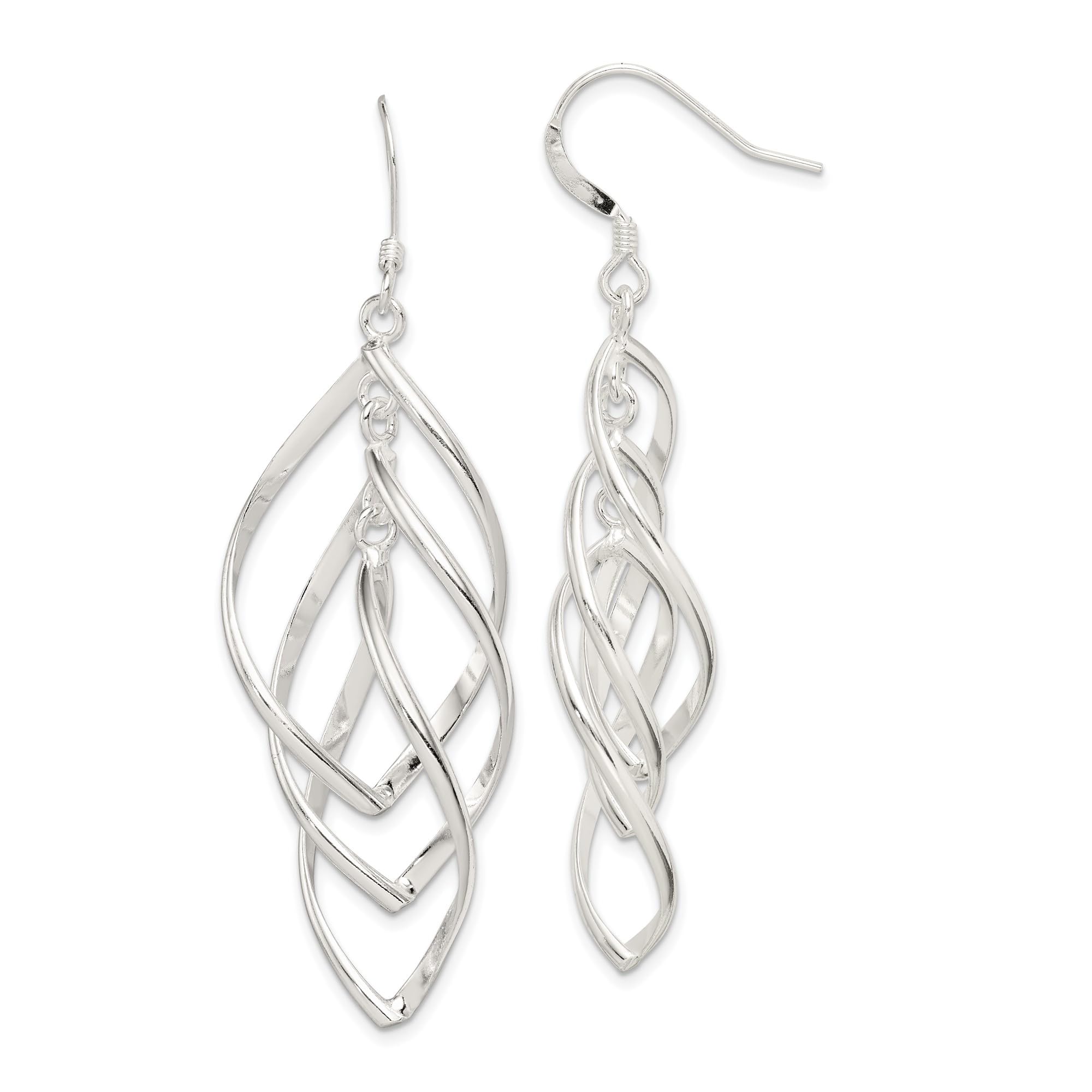 925 Sterling Silver Twisted Drop Dangle Earrings for Women - Elegant Handmade Jewelry Gift for Birthday, Anniversary & Special Occasions | Night Out, Wedding & Party Accessories