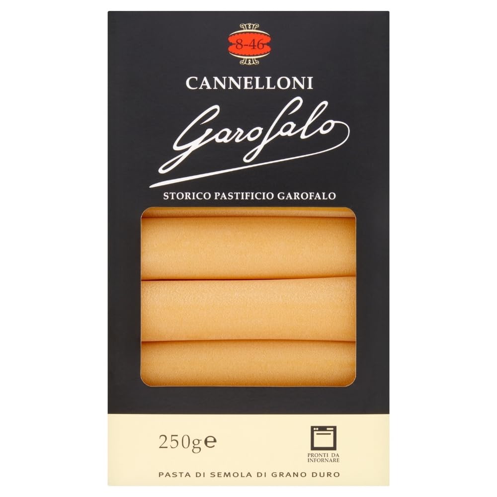 Garofalo Cannelloni Pasta - 250g | Premium Italian Pasta for Lasagna, Stuffed Shells & Baked Pasta Dishes | Authentic Italian Cuisine at Home