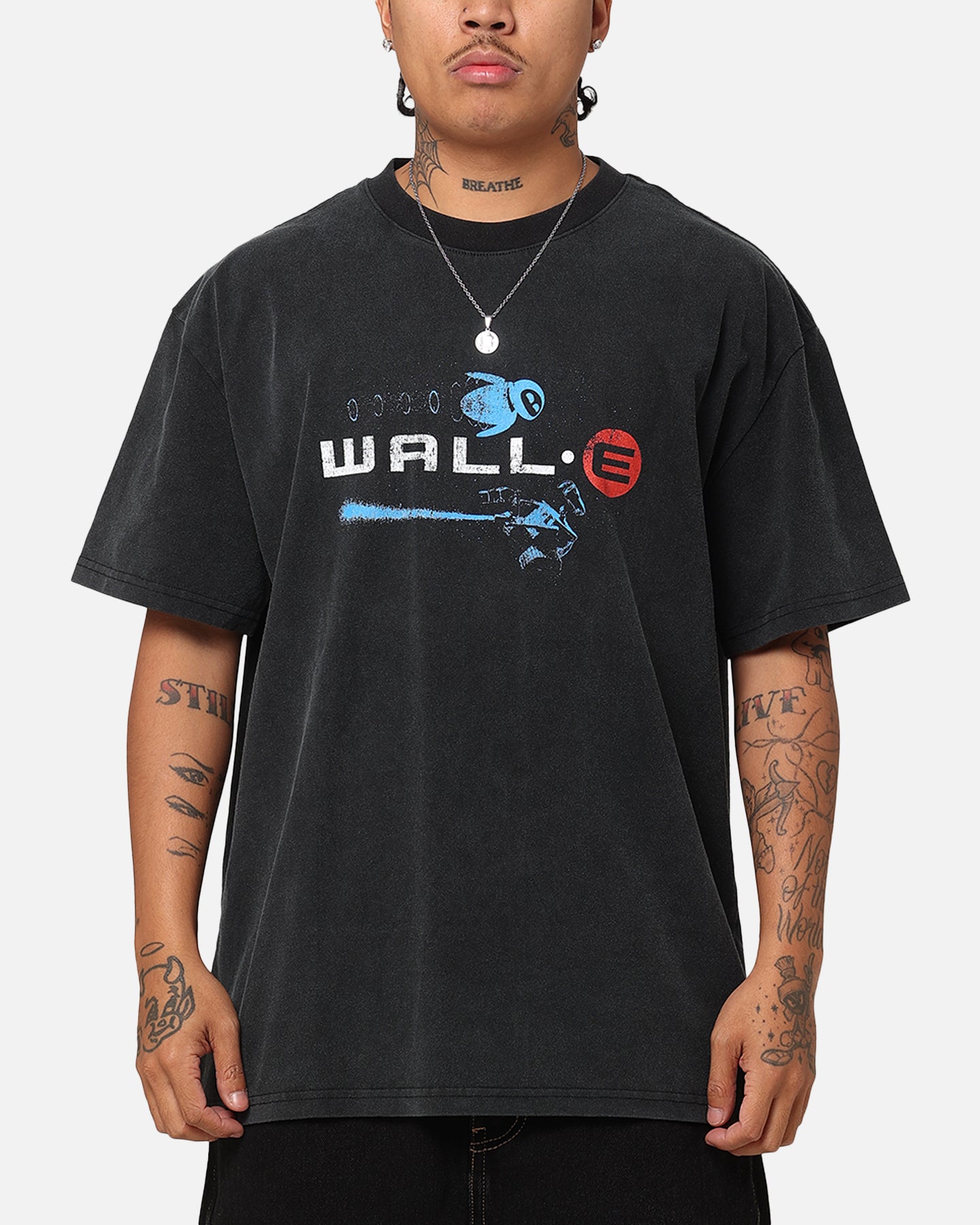 Vintage Black Wall.E Heavy T-Shirt - American Thrift X Pixar Collaboration | Perfect for Cosplay, Movie Nights & Disney Fans