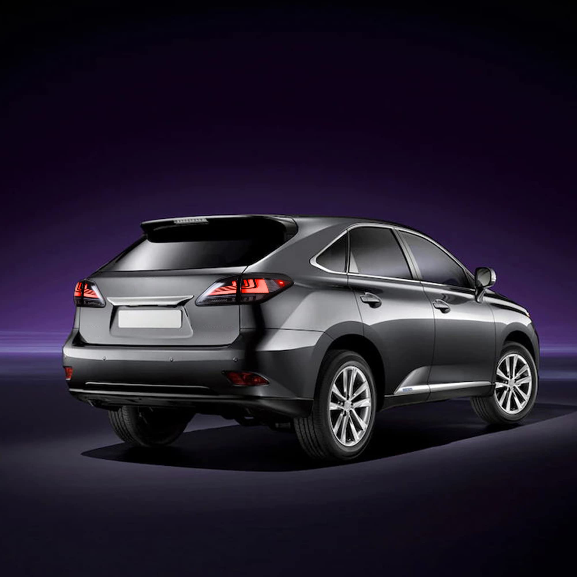 VLAND LED Tail Lights Assembly for 2009-2014 Lexus RX270 RX350 RX450 RX330 RX440H - Dynamic Animation LED Running Lights & Sequential Turn Signals - Smoked Lens (Driver & Passenger Side) - Upgrade Your Lexus RX for Enhanced Nighttime Visibility and Style