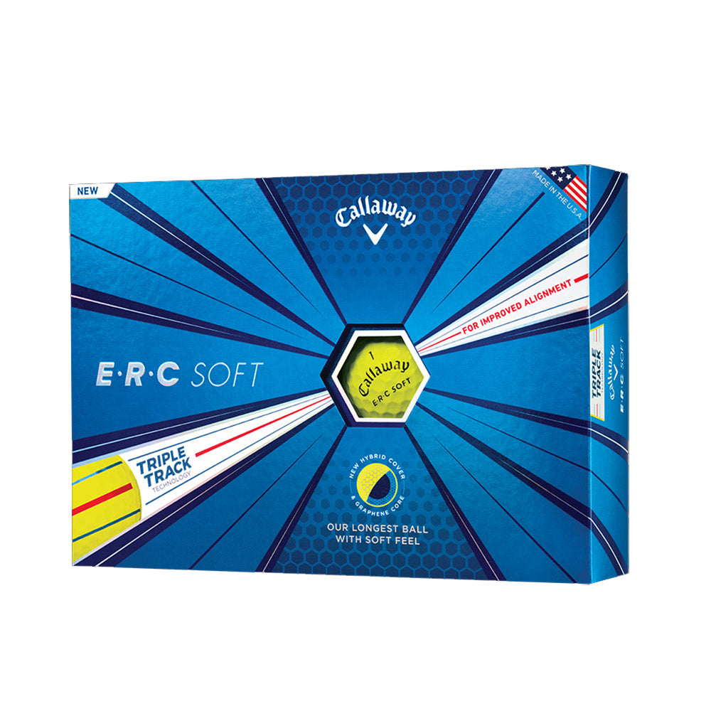 Callaway ERC 19 Triple Track Soft Yellow Golf Balls - High Performance Golf Balls for Distance & Control, Perfect for Practice & Tournament Play