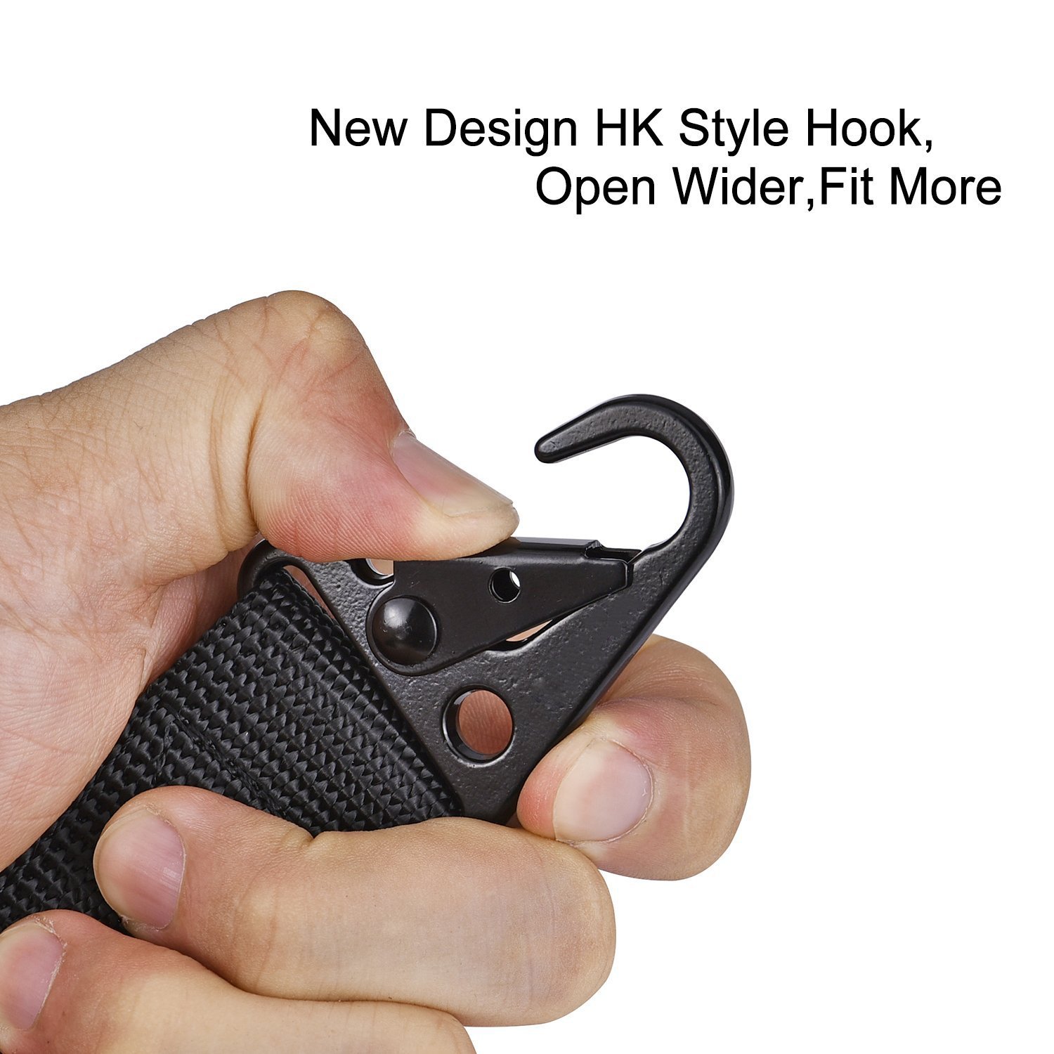 Adjustable 2-Point Rifle Sling with Metal Hook - Heavy Duty Nylon for Hunting & Airsoft