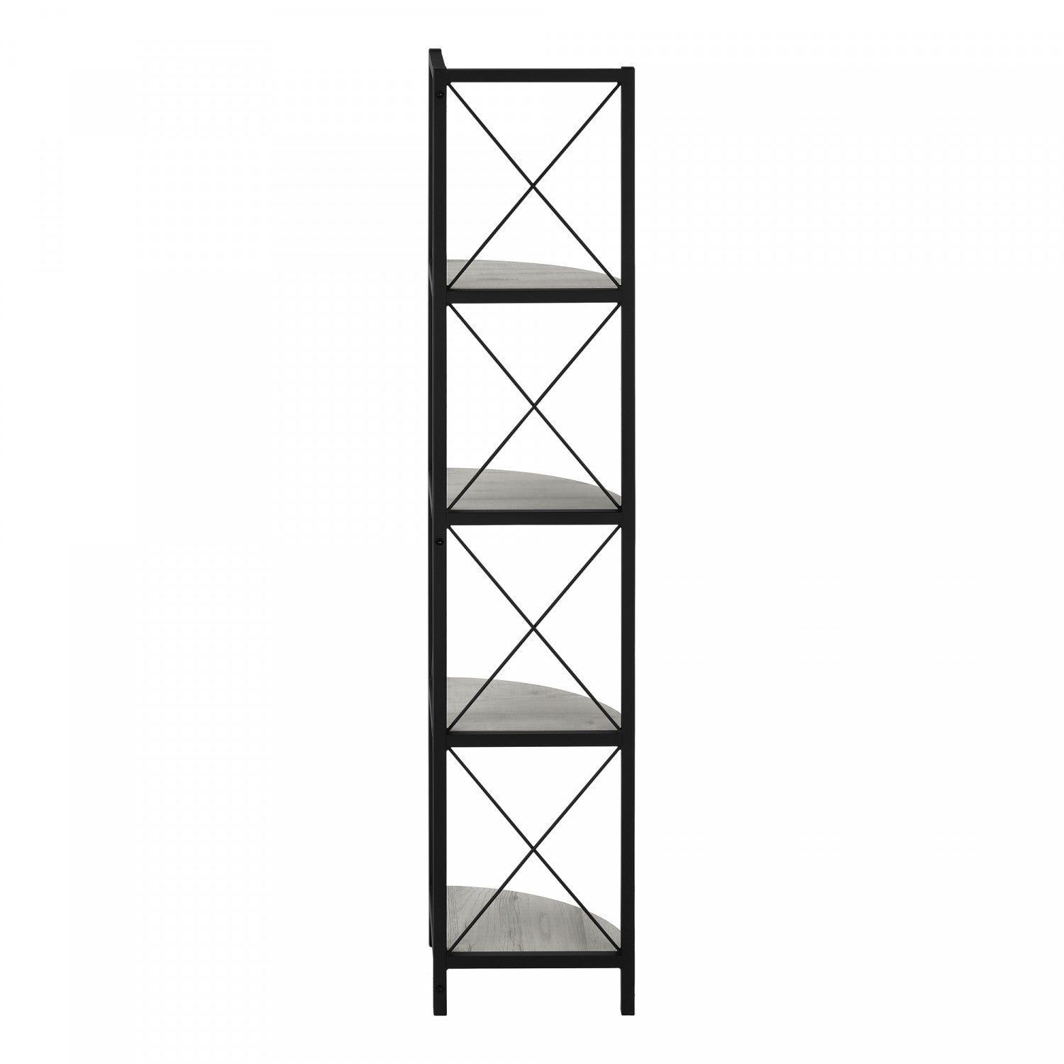 Zeva Grey Bookcase - Modern Bookshelf for Living Room, Bedroom & Office Storage - Sturdy & Stylish Home Furniture