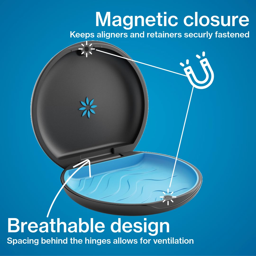 INVISALIGN Aligner and Retainer Case - Textured Donut Design for Clear Braces Storage | Perfect for Travel, Work & Daily Use with Your Invisible Aligners