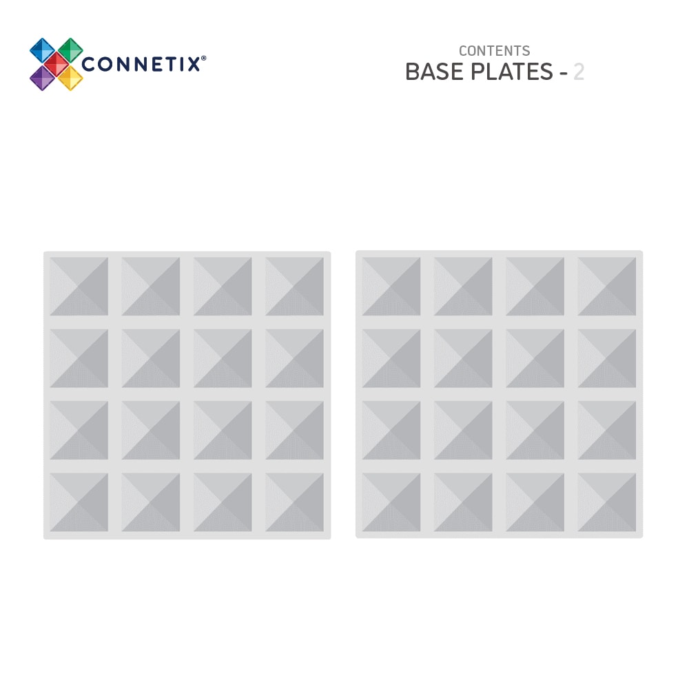 Connetix Magnetic Tiles Clear Base Plate - 2 Pack Set for STEM Learning, Creative Play & Kids Educational Toys - Perfect for Building Structures, Classroom Activities & Family Fun