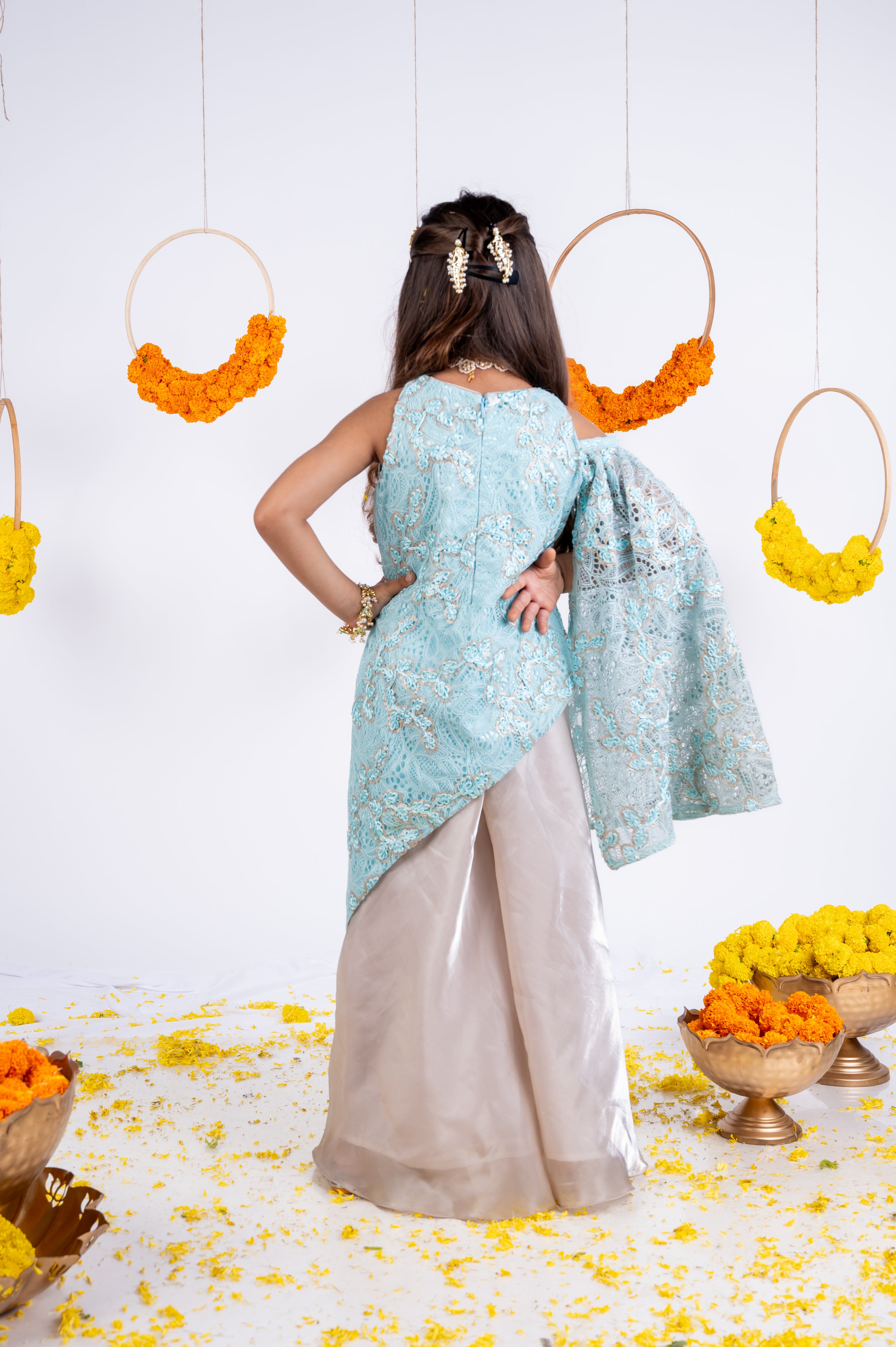 Pre Order: Elegant Chantely Kurti and Palazzo Set for Women | Comfortable & Stylish Indian Ethnic Wear | Perfect for Festivals, Weddings & Casual Outings