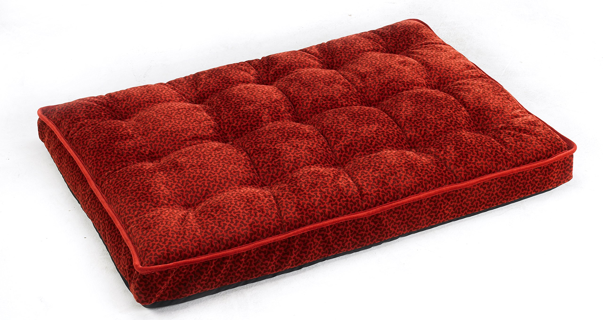 Bowsers Luxury Crate Mattress Dog Bed - Large Size Orthopedic Support for Dogs, Cherry Bones Design - Perfect for Crates, Kennels & Home Comfort