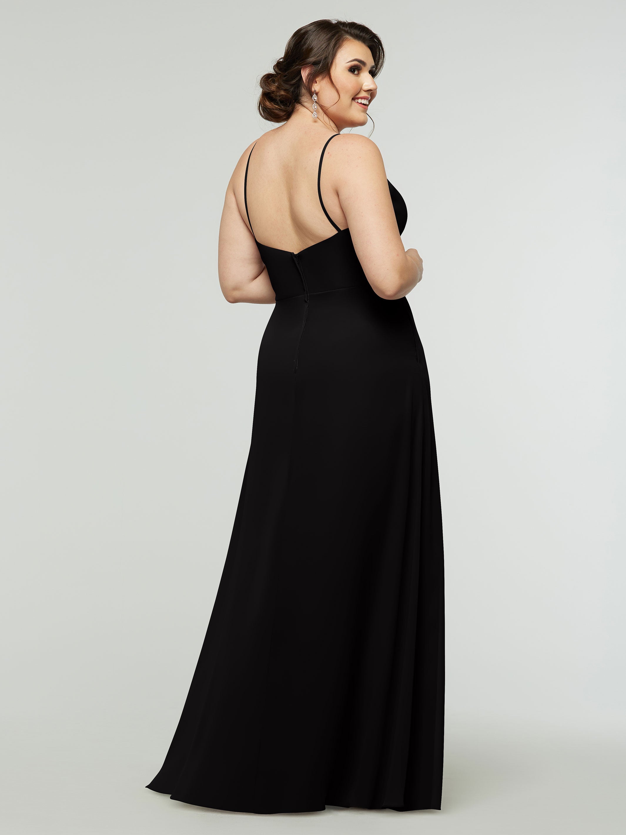 Elegant 80182 Chiffon A-Line Bridesmaid Dress with V-Neck & Spaghetti Straps - Perfect for Weddings, Prom & Formal Events