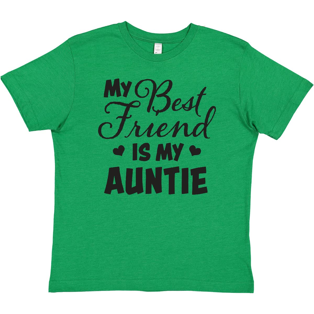 Inktastic 'My Best Friend is My Auntie' Hearts Youth T-Shirt - Perfect for Family Gatherings, Birthdays, and Casual Outings
