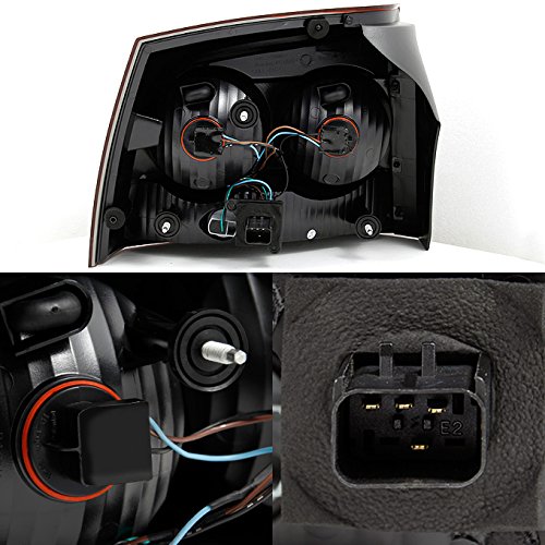 AKKON Smoked Halo Angel Eye LED Projector Headlights & Dark Red Tail Lights for 2009-2010 Dodge Charger - Upgrade Your Ride for Night Driving & Custom Style