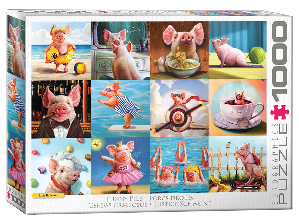 Eurographics 1000-Piece Jigsaw Puzzle - Funny Pigs Farm Animal Theme | Challenging Adult Puzzle for Home Decor, Family Game Night & Stress Relief