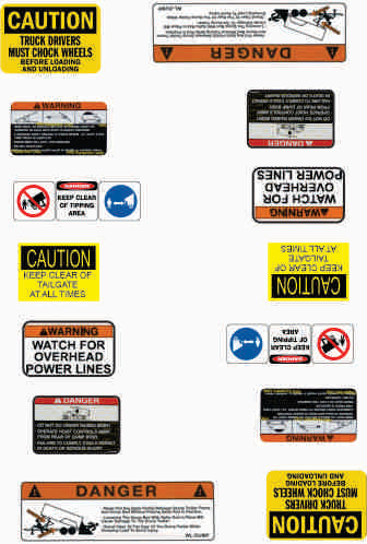 1/24 or 1/25 Scale Dump Truck Warning Water Slide Decal Sheet - Perfect for Model Trucks, RC Vehicles & DIY Projects