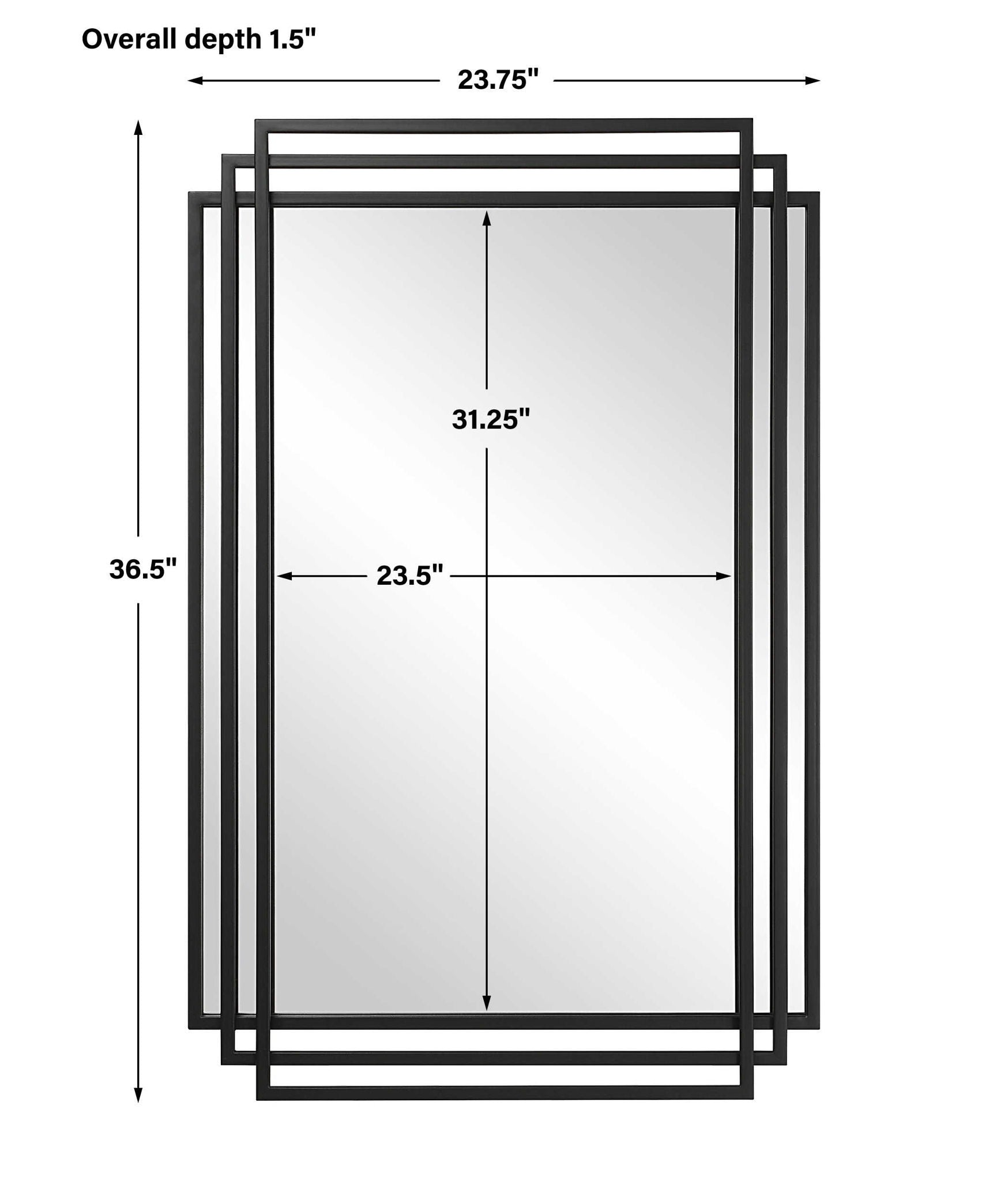 Black Iron Mirror by Amherst - Elegant Wall Decor for Living Room, Bedroom & Entryway