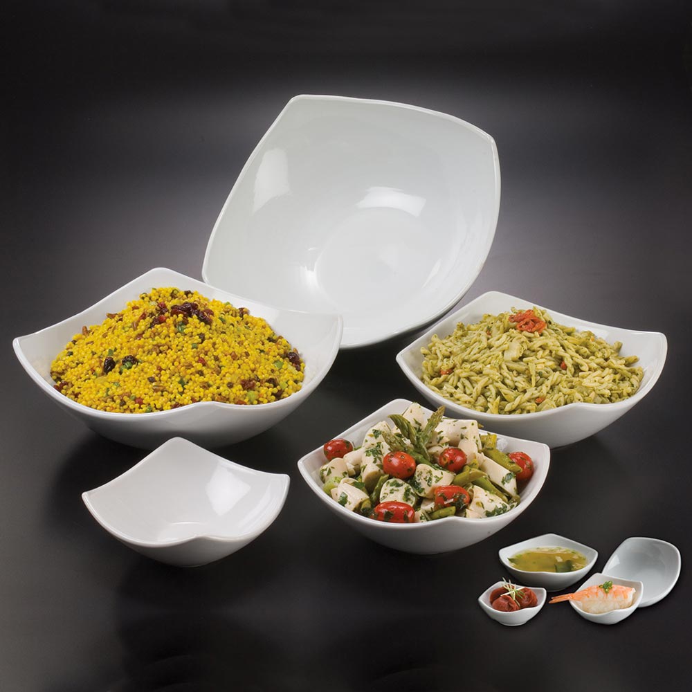 American Metalcraft SQND9 Square Ceramic Bowl - 9