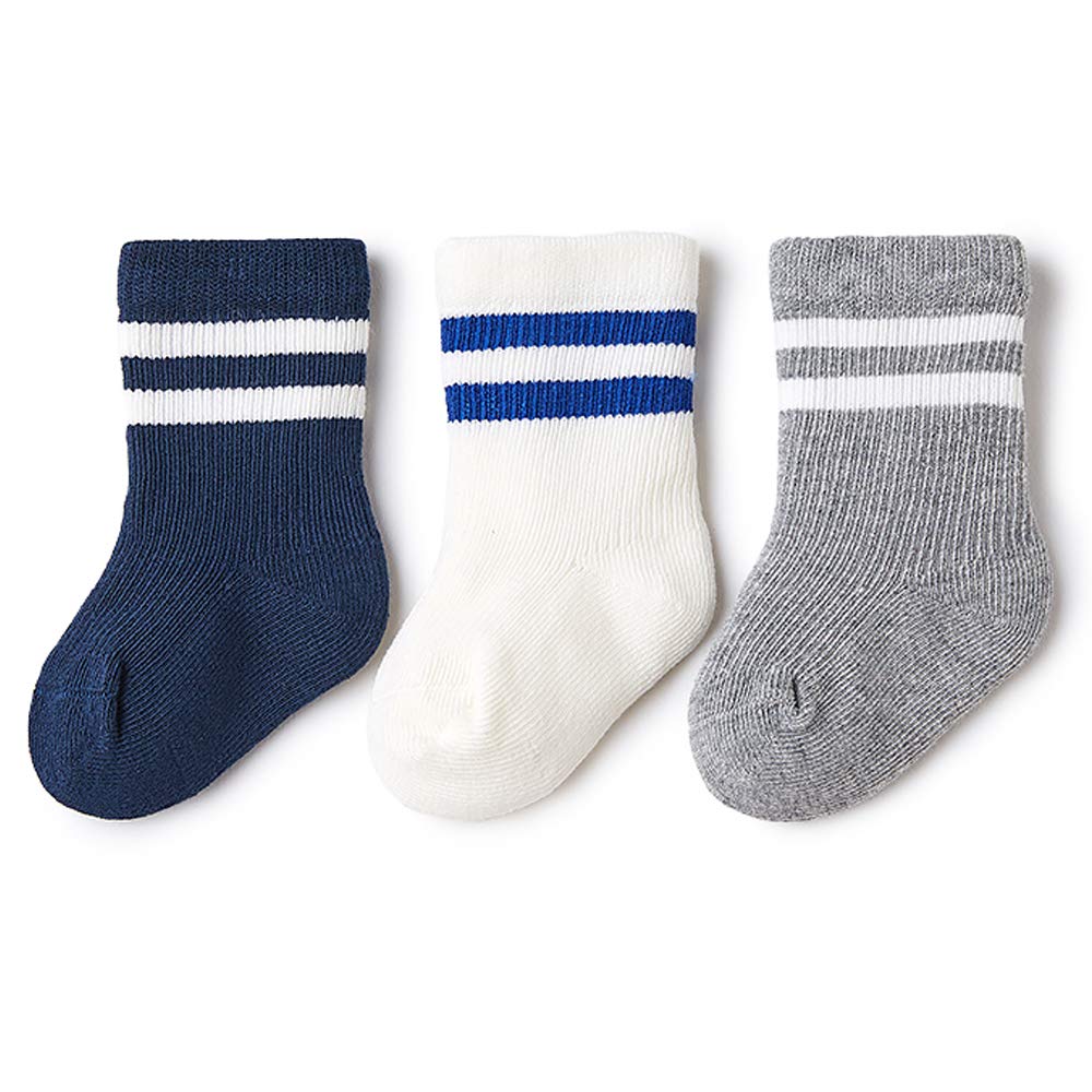 HCLC Baby Crew Socks - Soft Cotton Athletic Socks for Boys & Girls - Unisex Toddler & Newborn Sports Ankle Socks - Perfect for Playtime, School & Daily Comfort
