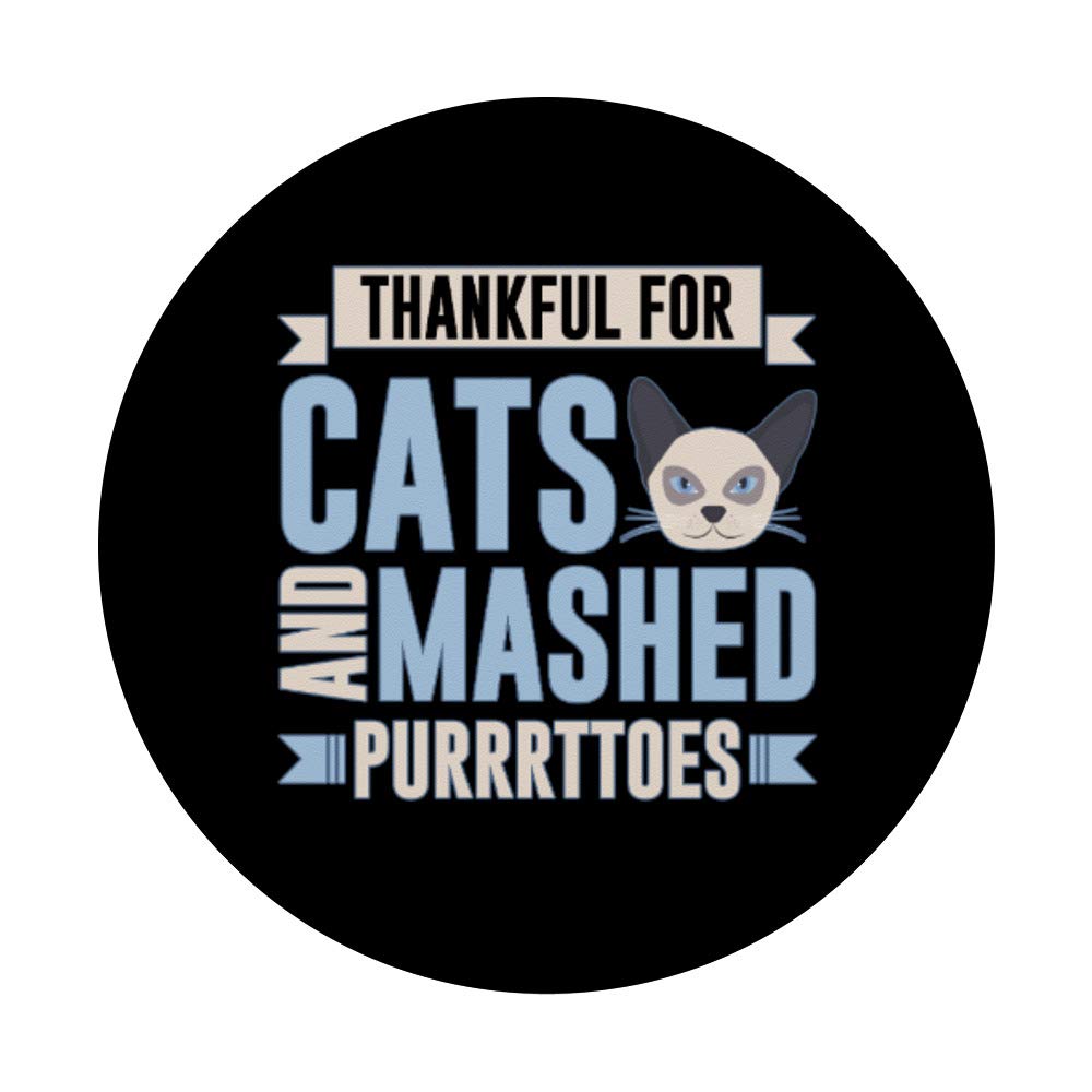 Funny Thanksgiving Cat Mom PopSockets - Phone Grip & Stand for iPhone, Samsung, Tablets - Perfect Gift for Cat Lovers & Potato Fans (Use for Selfies, Video Calls, Cooking Recipes)
