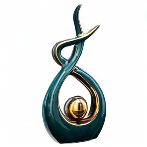 Norrclp Modern Abstract Ceramic Statue - Elegant Home Decor for Dining Room, Living Room & Office | Perfect Centerpiece for Coffee Tables, Bookshelves & Mantels