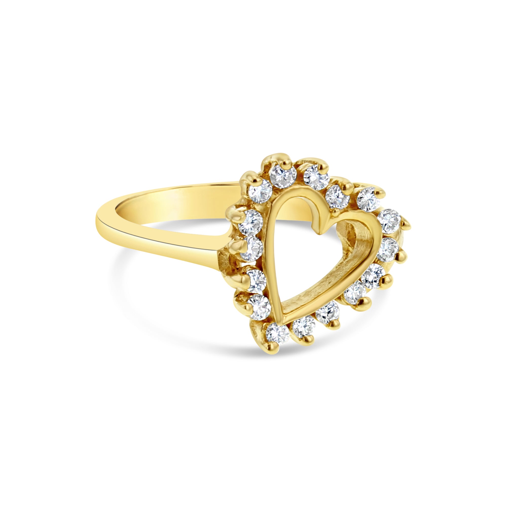 0.25 Carat Heart Shaped Diamond Ring in 14K Yellow Gold - Elegant Valentine's Gift, Anniversary Jewelry & Romantic Proposal Ring for Her