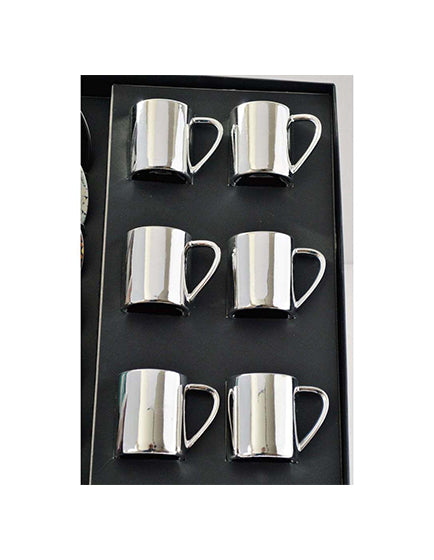Premium HIRST Anamorphic Espresso Cups Set of 6 - Unique Distorted Design Coffee Mugs for Home, Office & Cafe Use