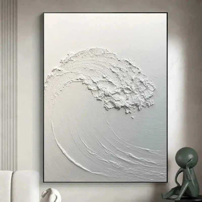 White Minimalist Textured Painting Canvas #MM039 - Abstract Wall Art for Modern Home & Office Decor
