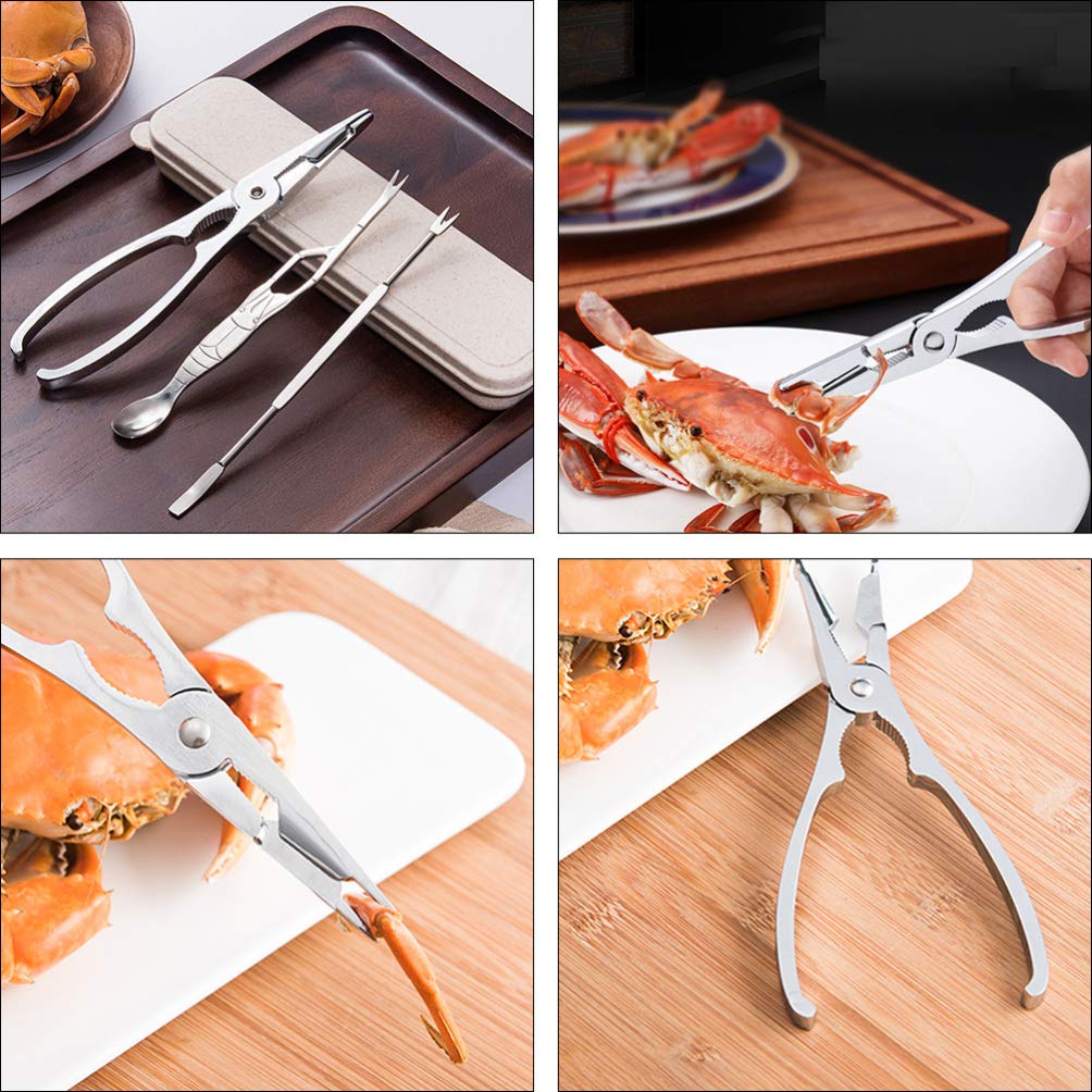 DOITOOL Stainless Steel Crab Eating Tool Set - Crab Forks, Pliers, Spoon & Gadgets for Seafood Lovers | Perfect for Crab Legs, Lobster & Shellfish at Home or Restaurants