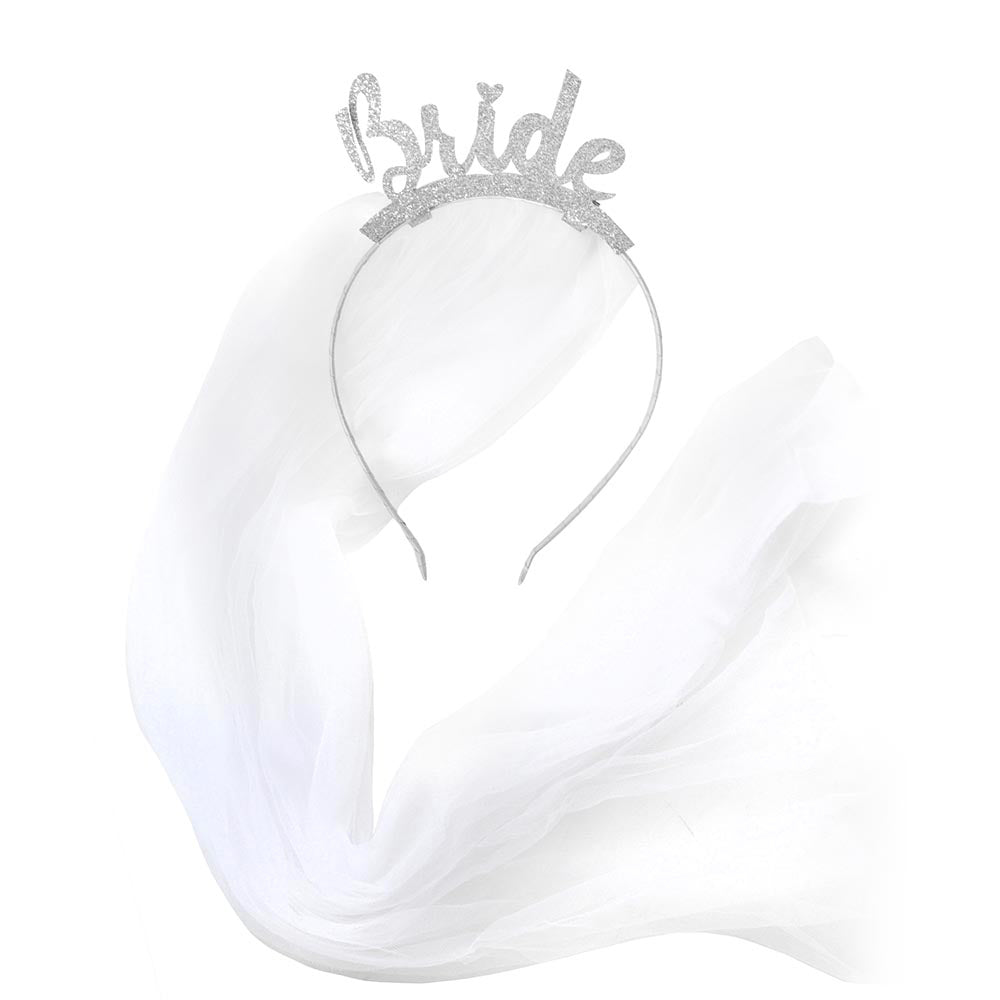 Sparkling Bridal Veil Headband with Glitter - Perfect for Weddings, Prom, and Special Occasions