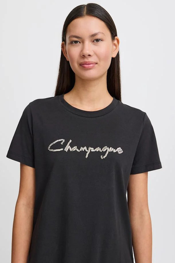 Premium Champagne T-Shirt for Men & Women - Soft Cotton Black Tee - Perfect for Casual Wear, Parties & Gifts