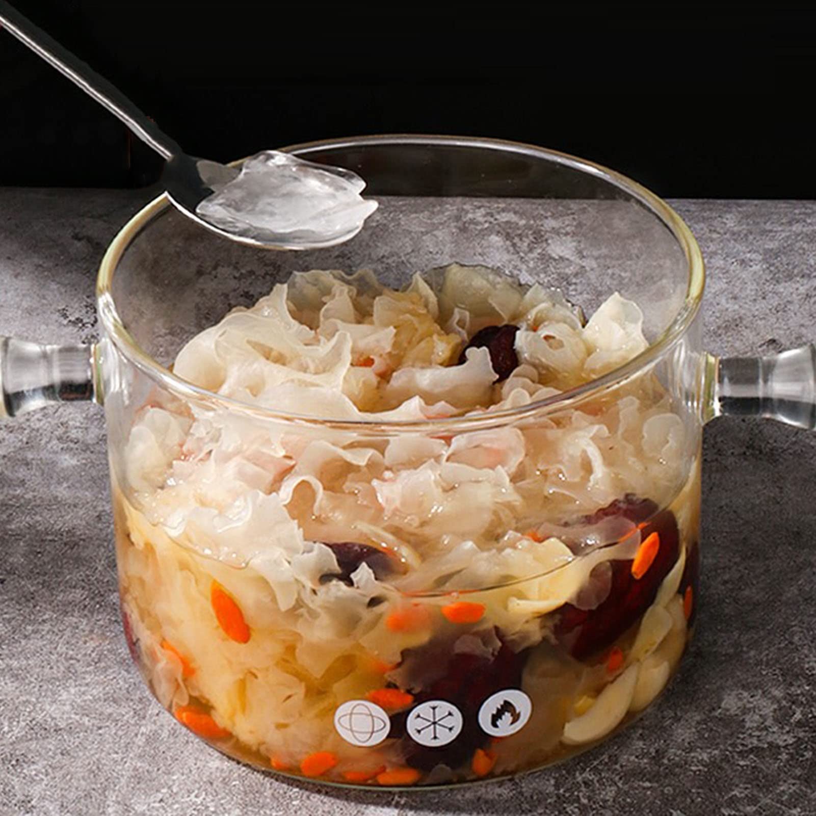 Premium Clear Glass Cooking Pot with Lid - 16.5x17cm Transparent Nonstick Stockpot, High Temperature Resistant Stewpot for Milk, Baby Food & Noodles | Ideal for Stovetop Cooking, Meal Prep & Kitchen Display
