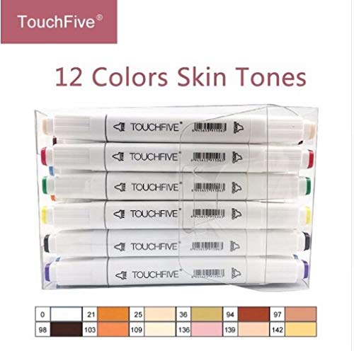 Cobaka 30/40/60/80 Colors Dual Tip Alcohol Art Markers - Professional Sketch Brush Pens for Manga, Animation & Illustration - Includes 12 Skin Tones - Perfect for Artists, Designers & Students