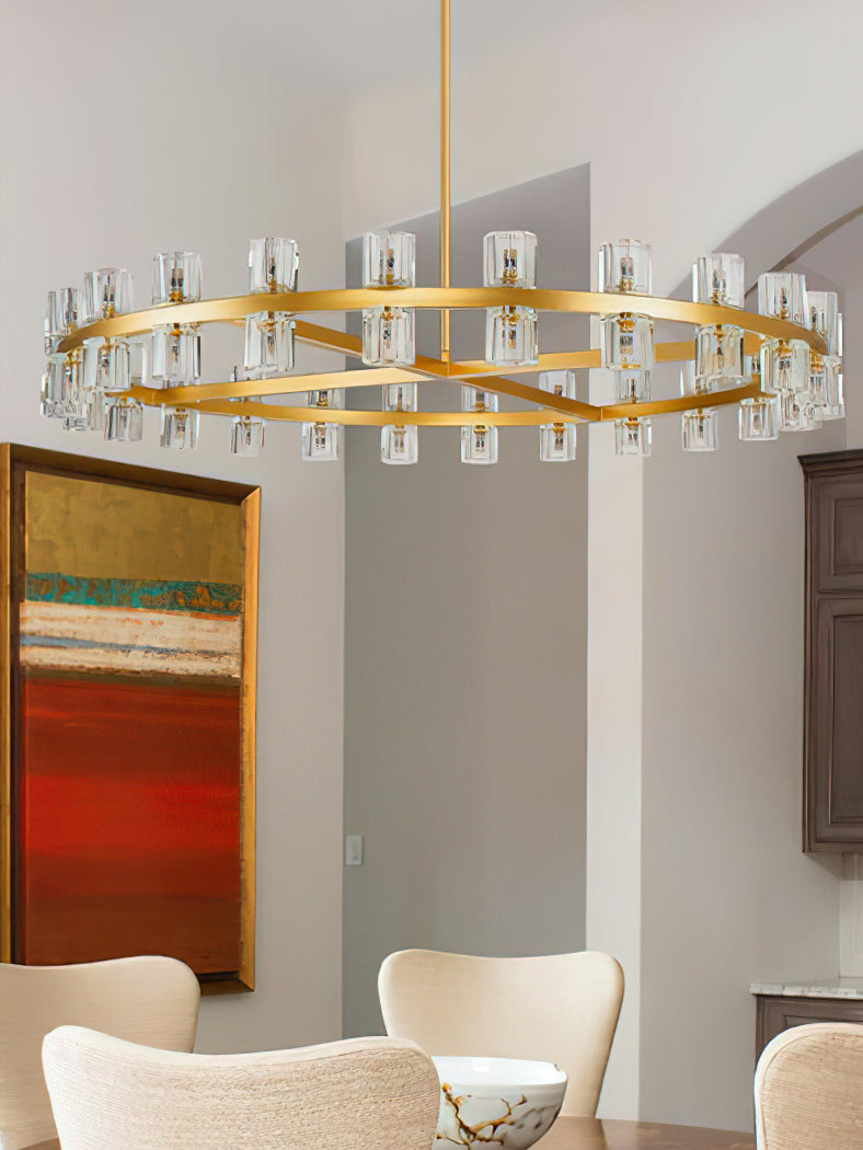 Akolia Crystal Chandelier - Elegant Lighting Fixture for Dining Room, Bedroom & Living Room | Modern Home Decor | Perfect for Weddings & Special Events
