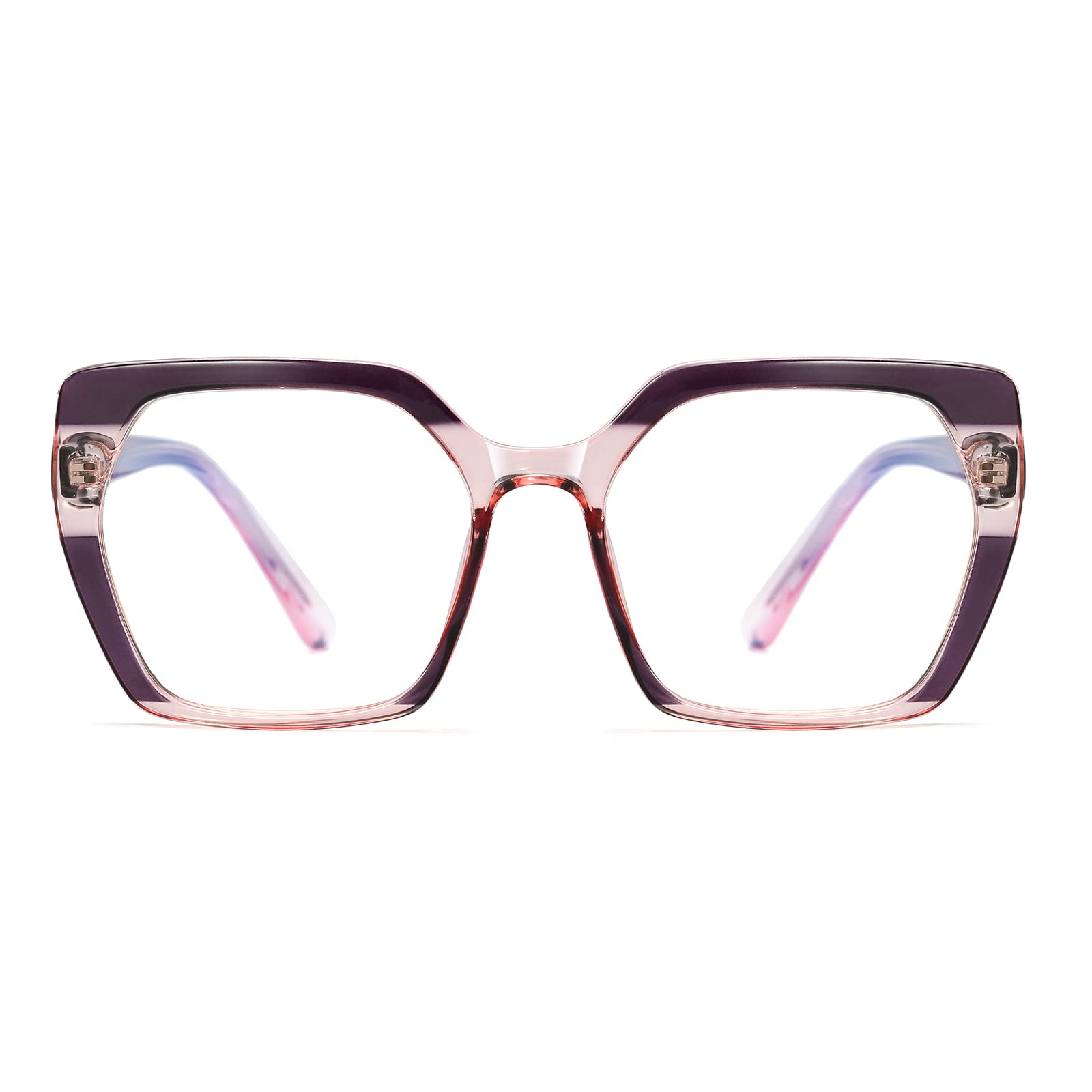 MORESHINE Stylish Oversized Square Blue Light Blocking Glasses for Women - Anti-Fatigue & Headache Relief - Computer & Gaming Eyeglasses Frames - Perfect for Office Work, Online Classes & Screen Time Protection