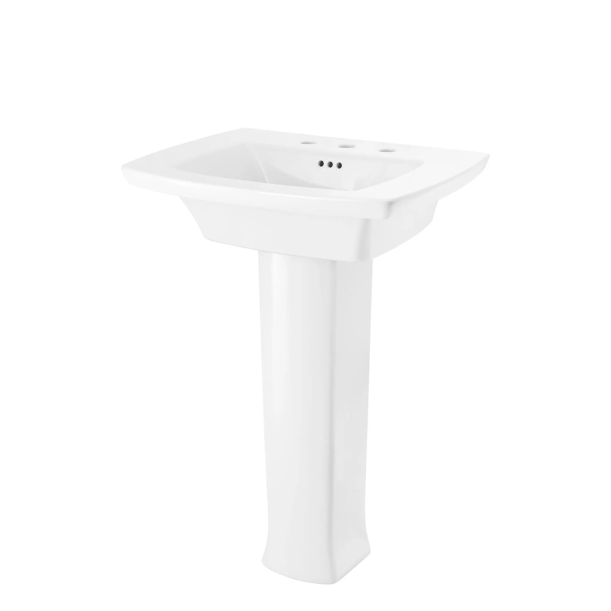 8 Inch Widespread Pedestal Sink Top with Leg Set - Modern Bathroom Vanity for Small Space, Perfect for Powder Rooms and Guest Bathrooms