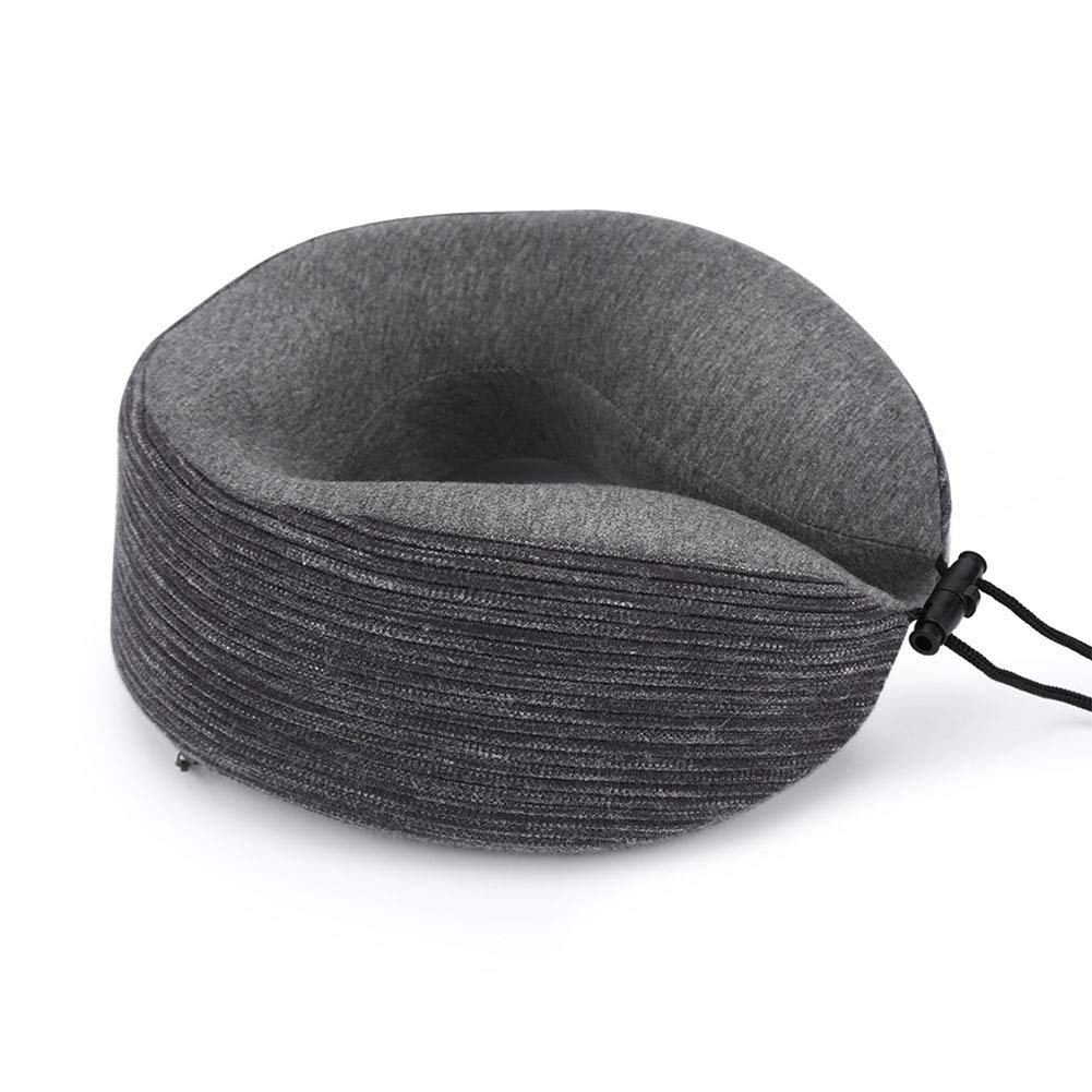 Ergonomic U-Shaped Neck Massage Pillow for Stress Relief - Portable & Soft Cervical Support for Travel, Office & Home Use - Black (Perfect for Airplane, Car & Work Relaxation)