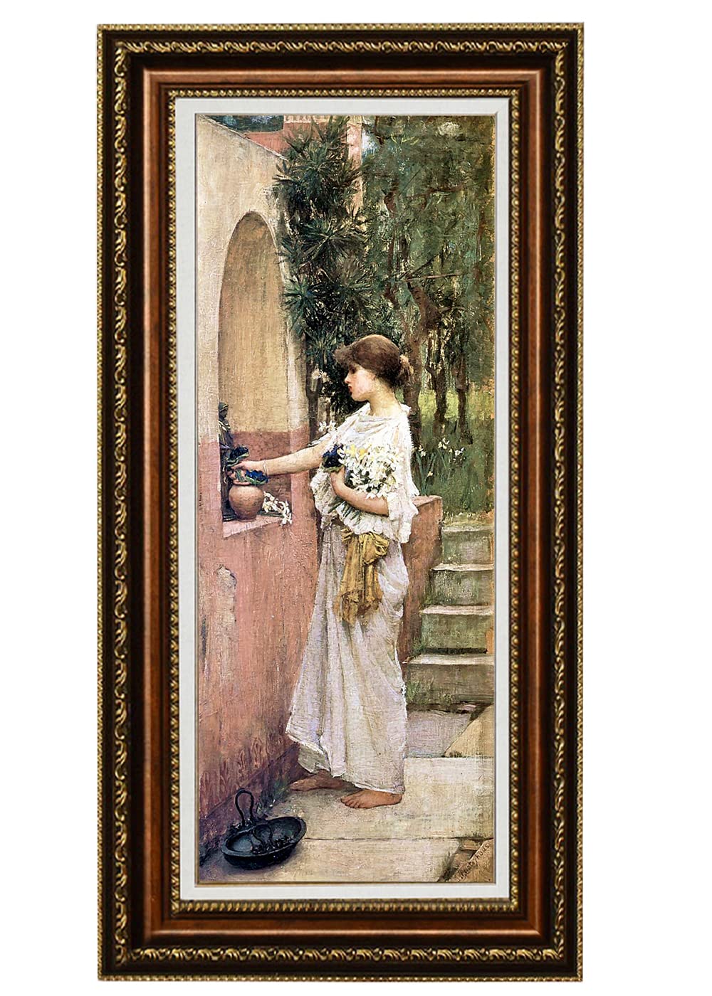 ELITEART John William Waterhouse Roman Offering Oil Painting Reproduction - Premium Giclee Wall Art, Framed Canvas Prints for Living Room & Office Decor