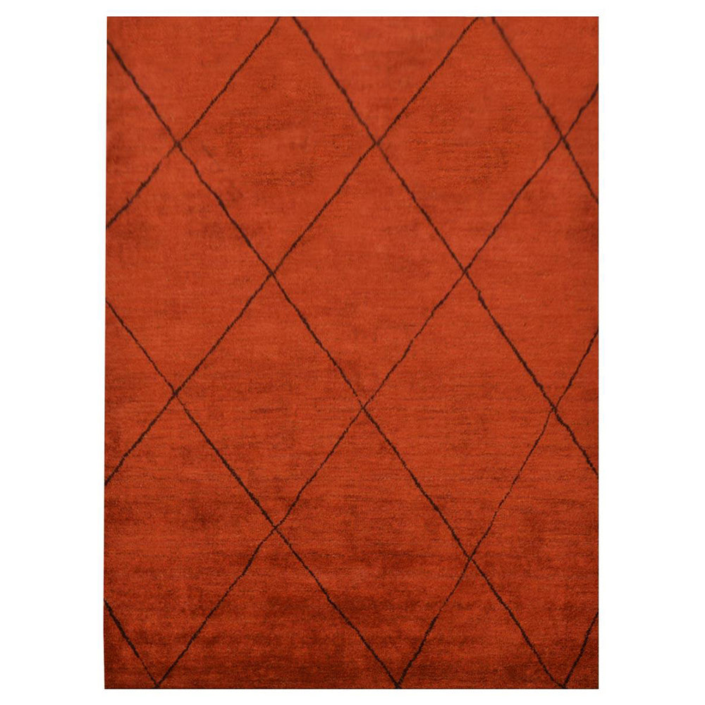 Handmade Hexagon Hand Knotted Wool Rug - Boho Chic Area Rug for Living Room, Bedroom & Nursery - Non-Slip Soft Floor Decor