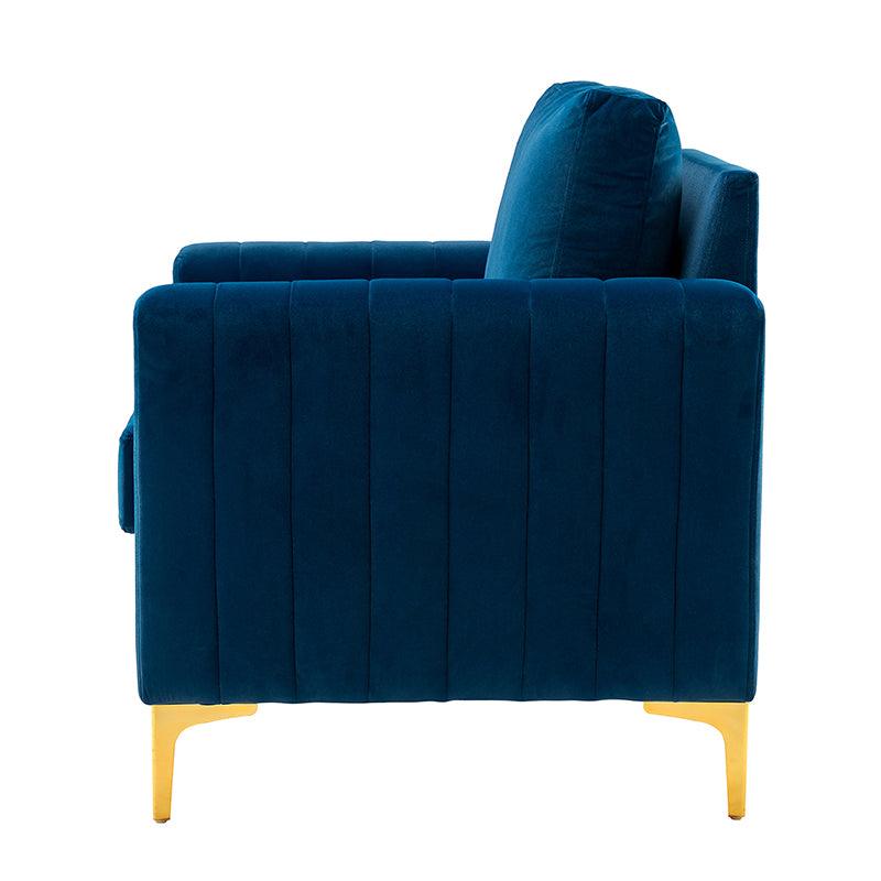 Luxury Didyme Velvet Club Armchair - Modern Accent Chair for Living Room, Bedroom & Office - Plush Upholstered Lounge Chair with Sturdy Wooden Legs - Perfect for Reading Nook, Home Theater & Cozy Spaces