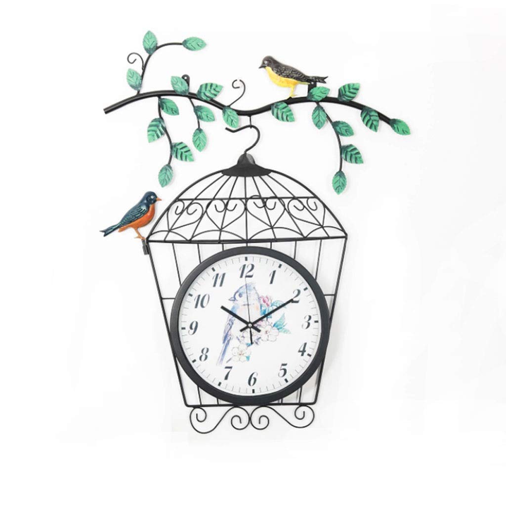 FEANG Wrought Iron Wall Clock - Silent Non-Ticking Quartz Clock, Vintage Art Decor for Living Room, Bedroom, Office | Elegant Home Decoration & Unique Gift Idea